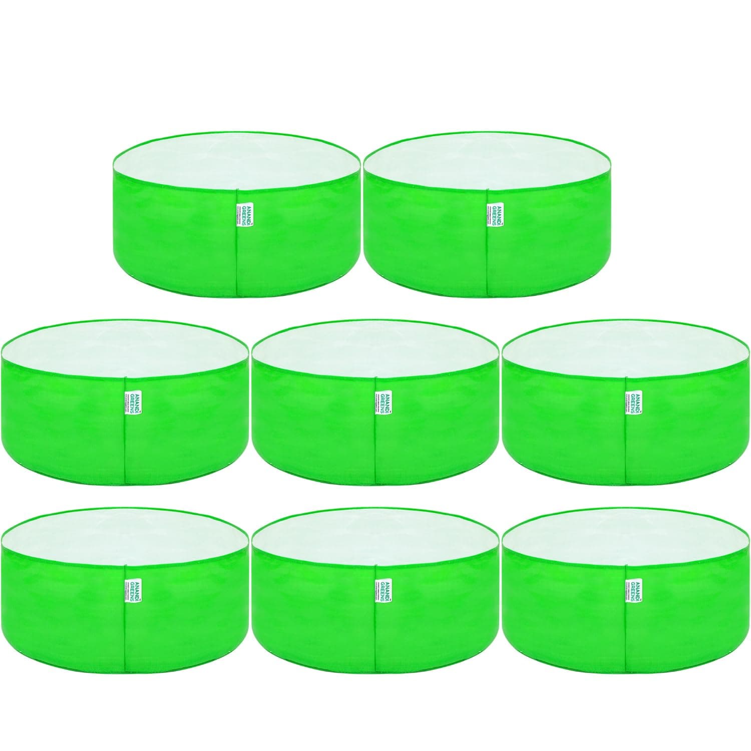 Anandi Green's Premium HDPE Uv Protected 260 GSM Round Green Colour Plant Grow Bag Suitable for Terrace and Vegetable Gardening Size15X9 INCH Pack of 8 Grow Bag