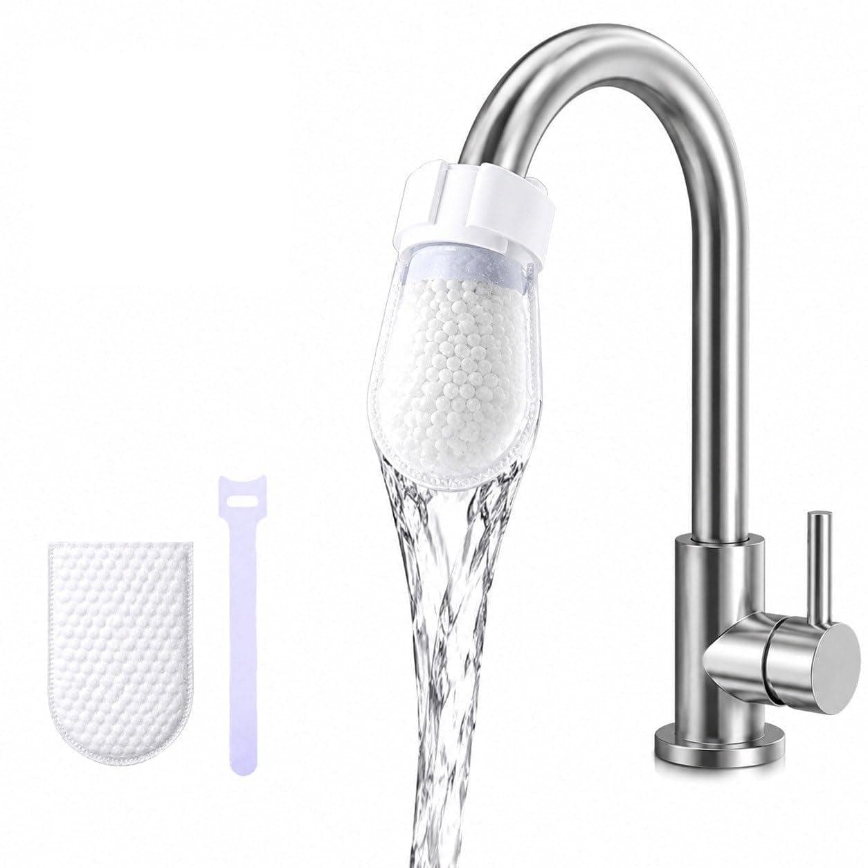 JNSM Universal Faucet Water Filter Cotton Pack of 20 & 10 Securing Straps | Kitchen & Bathroom Tap Filter | High-Density Replacement Filter | Removes Dirt, Rust, Sand & Sediment | Easy Installation