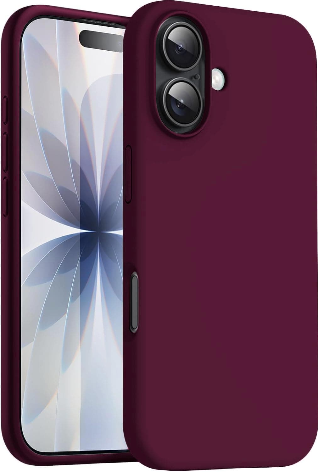 DIZORO Compatible with iPhone 17 Case 6.3, Slim Liquid Silicone 3 Layers Full Covered Soft Gel Rubber Phone Cases Protective Back Cover 6.3 Inch - Wine Red