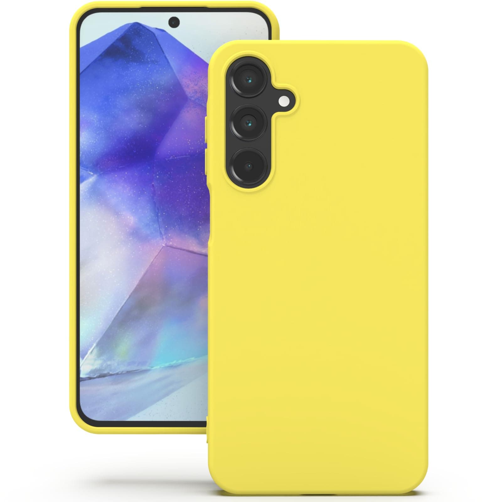 YATWIN Silicone Back Case for Samsung Galaxy A55, Soft-Touch Phone Back Cover for Samsung Galaxy A55 - Yellow