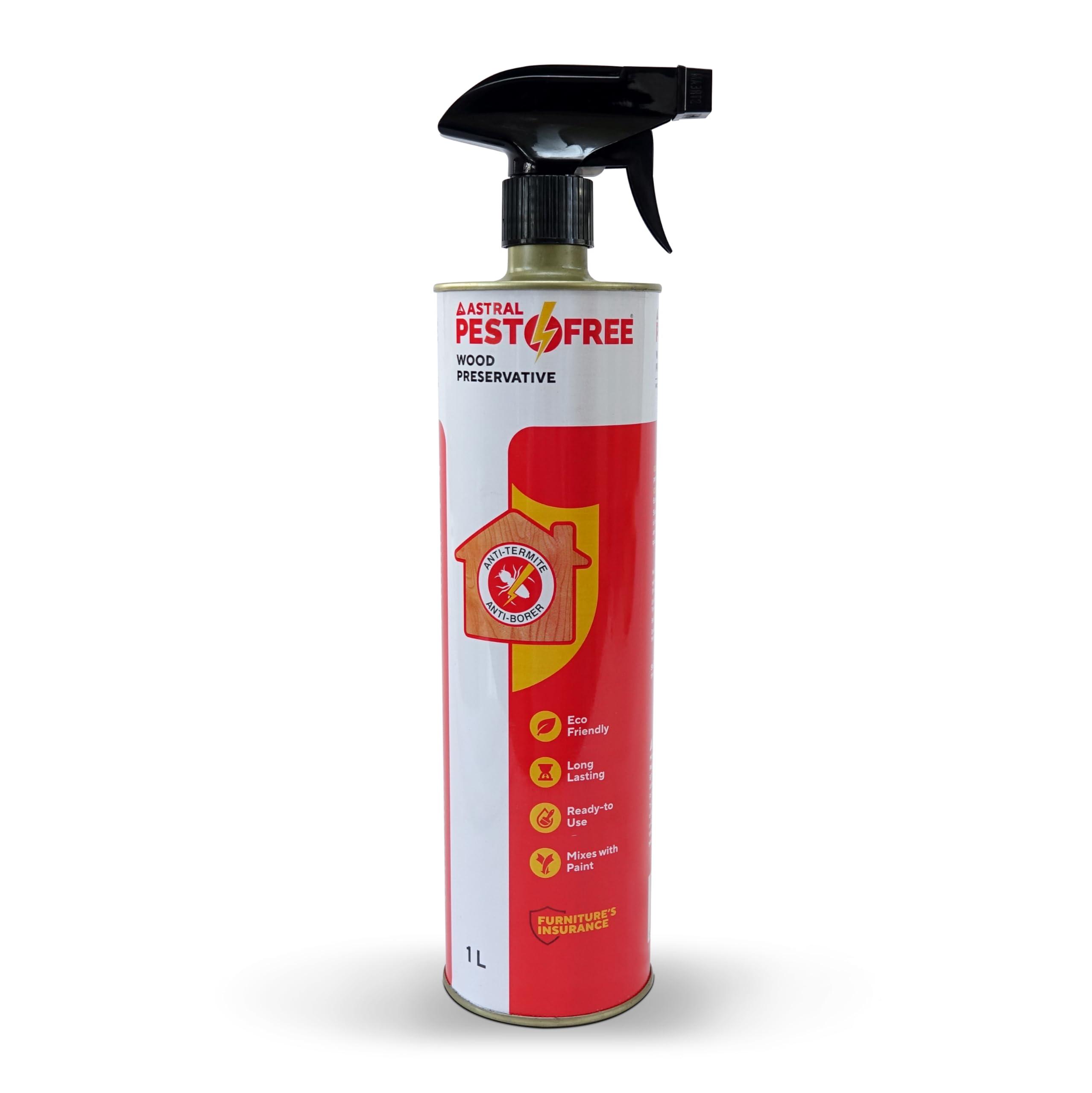 Astral Pestofree Eco-Friendly Termite Killer 1Ltr | Protective & Preventive Formula for Termite, Borer & Insects | DIY Spray for Home, Office, Kitchen