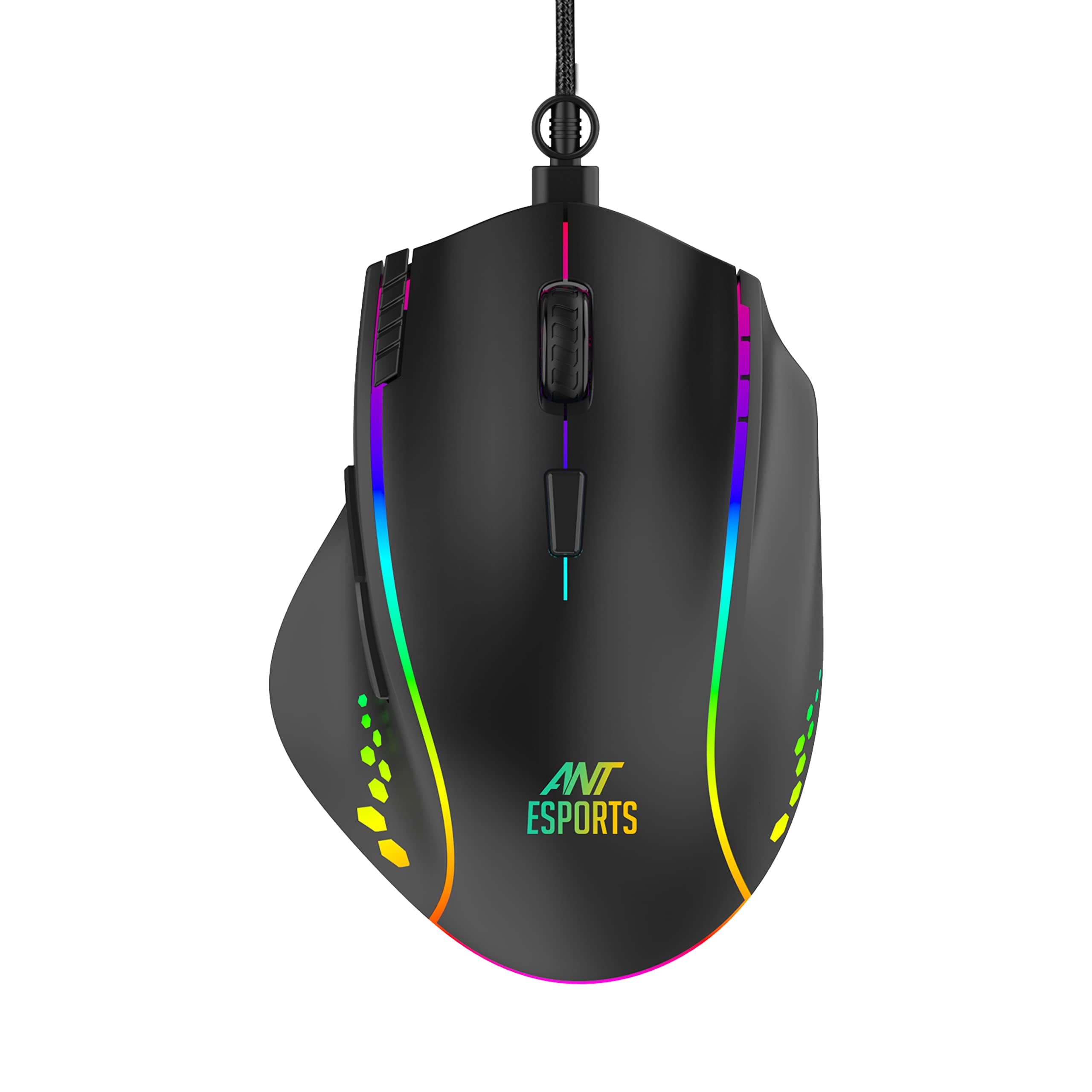 Ant Esports GM600 RGB Wired Gaming Mouse 7200 DPI Optical Sensor 6 Adjustable DPI Levels 7 Programmable Buttons HUANO 50M Click Switches 14 RGB Modes Ergonomic USB Mouse for PC Laptop Gaming & Office