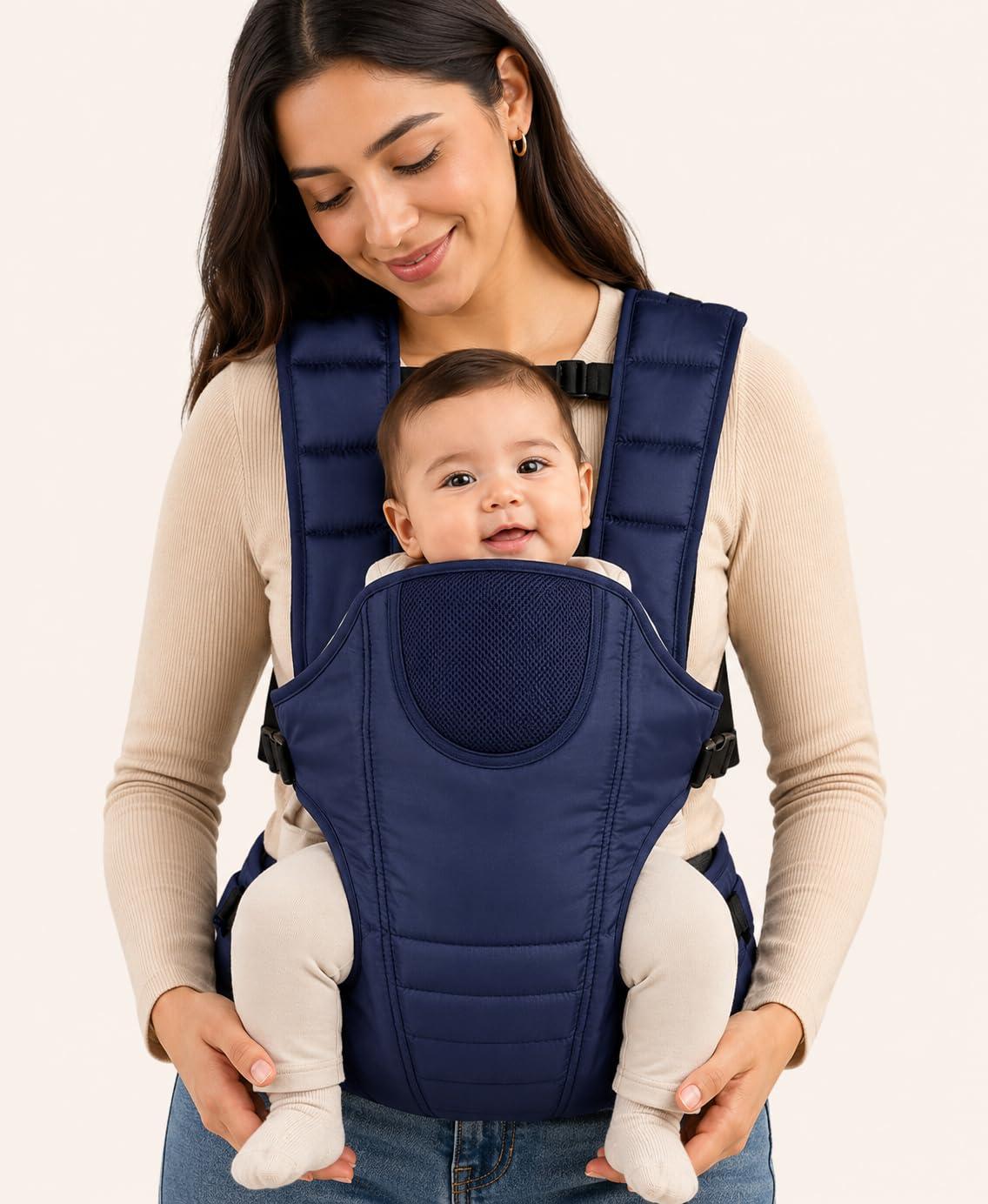 Shemok Velvet Baby Sling Carrier,Toddler Carrier New Baby Carrier Newborn to Toddler,Portable Lightweight Non-Slip Hip Seat Carrier 0-3 Year (Navy-Carrier)