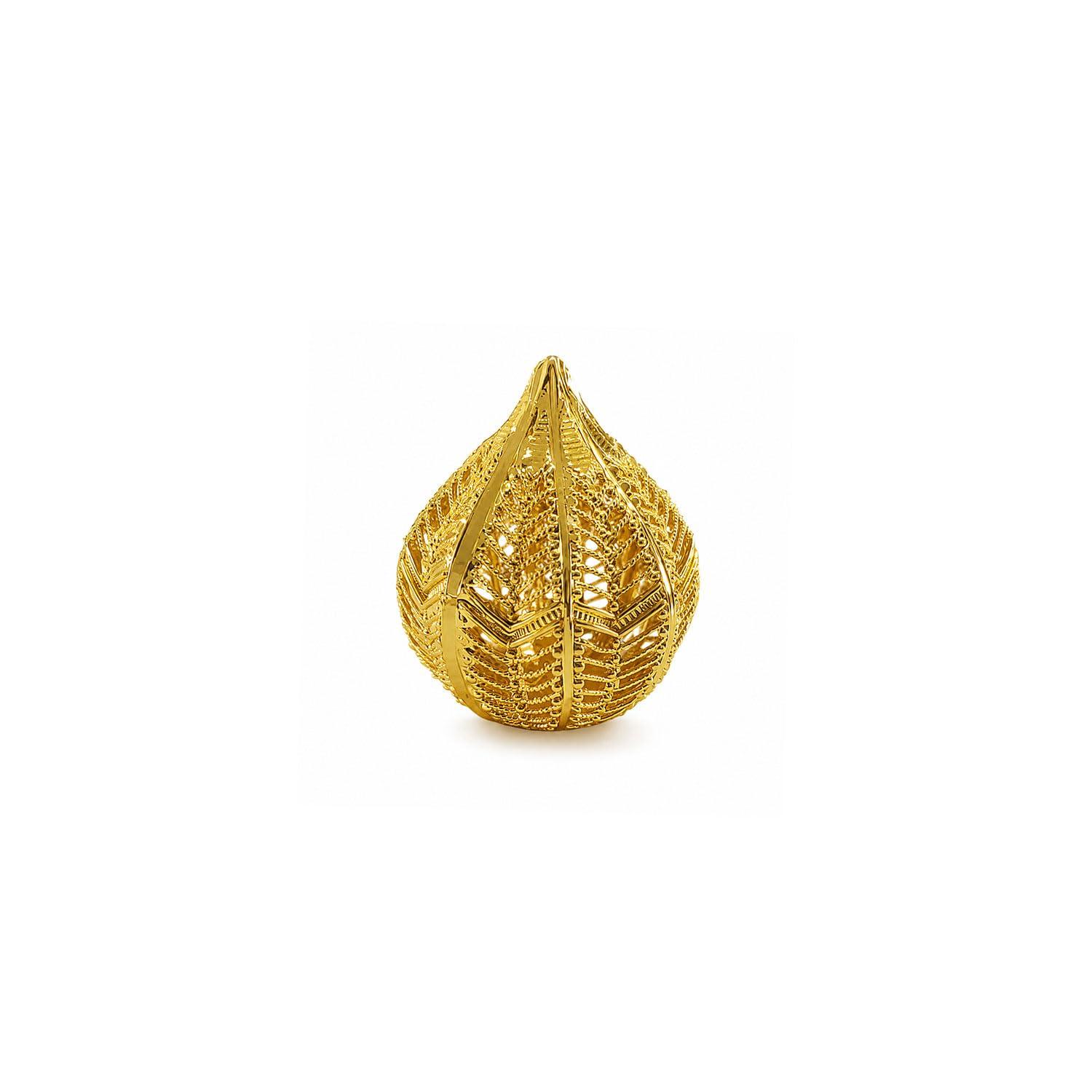 VAMA FASHIONS 18K Gold Plated Small Modak For Ganpati Decoration Jali Design Table Top Showpiece Ganesh Chaturthi Pooja Decor Ornament For Ganpati Bappa Reusable Home Decoration