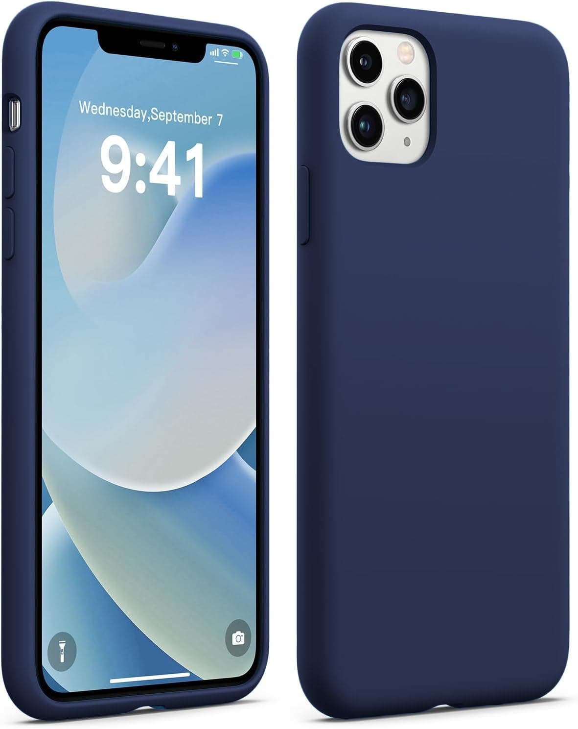 DIZORO® Microfiber Candy Case Compatible for iPhone 11 Pro 5.8 inch, Shockproof Slim Back Cover Liquid Silicone Case - Blue