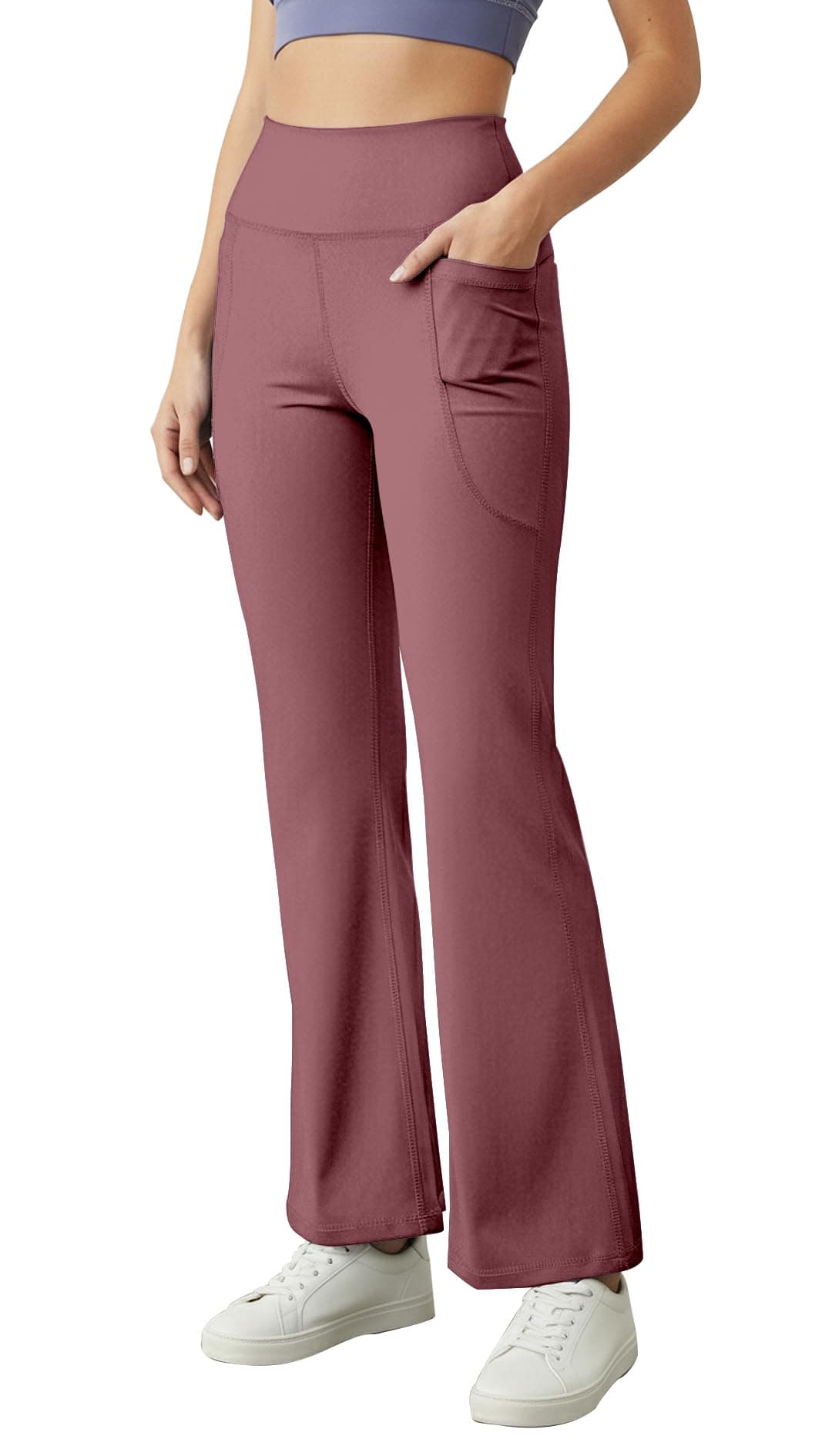 Mehrang High Waist Wide Leg with Side Pockets || Stretchable Tights || Sports Fitness Activewear Yoga Pants for Women (in, Alpha, XL, Regular, Moove)
