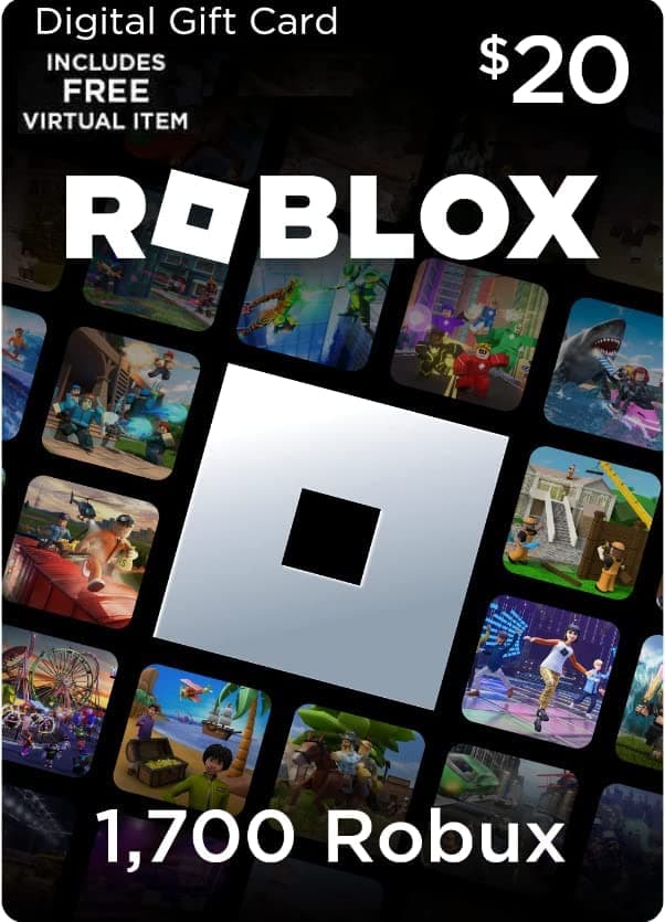Roblox Gift Card Code - $20 Roblox Credit / 1700 Robux [Online Game Code]