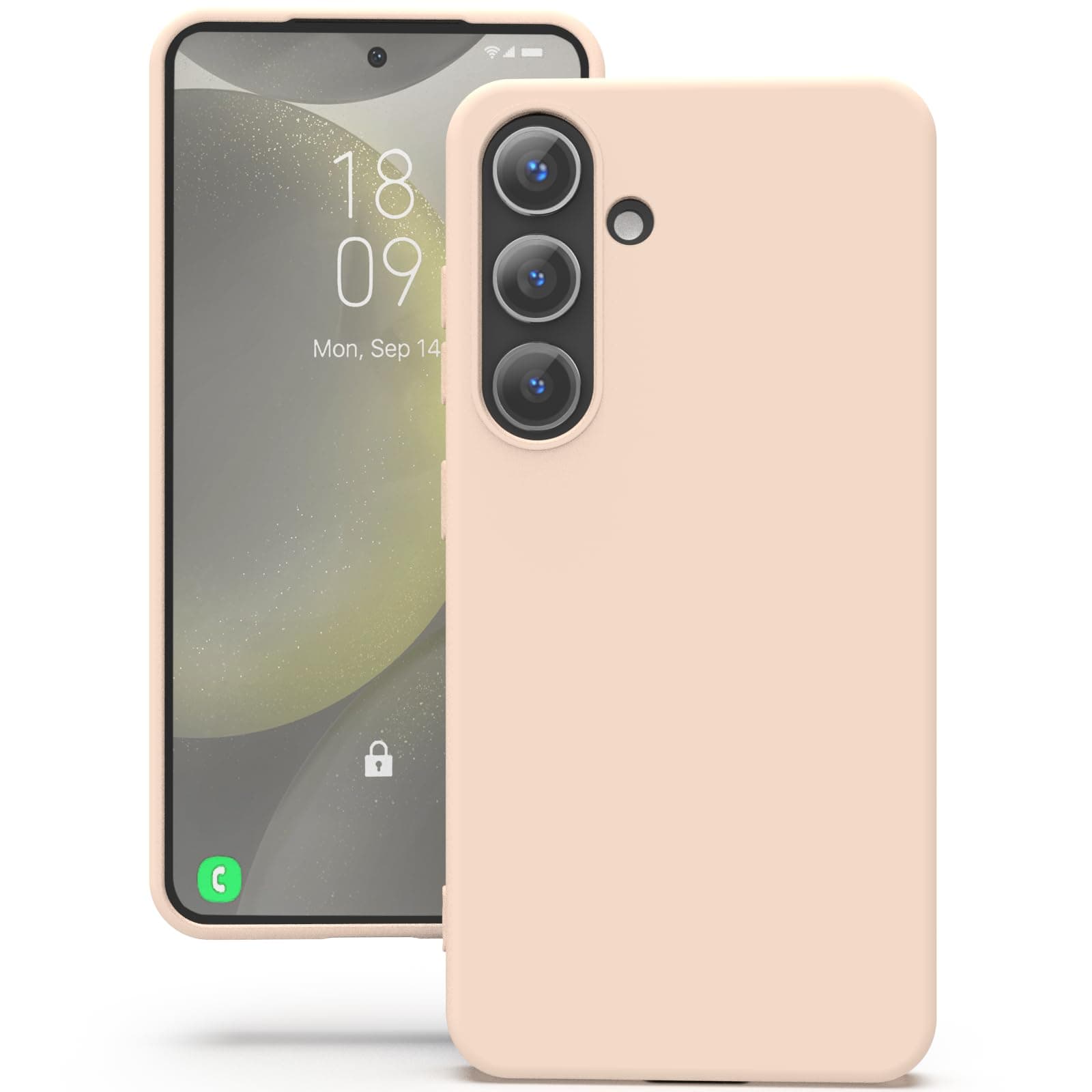 YATWIN Silicone Back Case for Samsung Galaxy S24 Plus, Soft-Touch Phone Back Cover for Samsung Galaxy S24 Plus - Light Pink