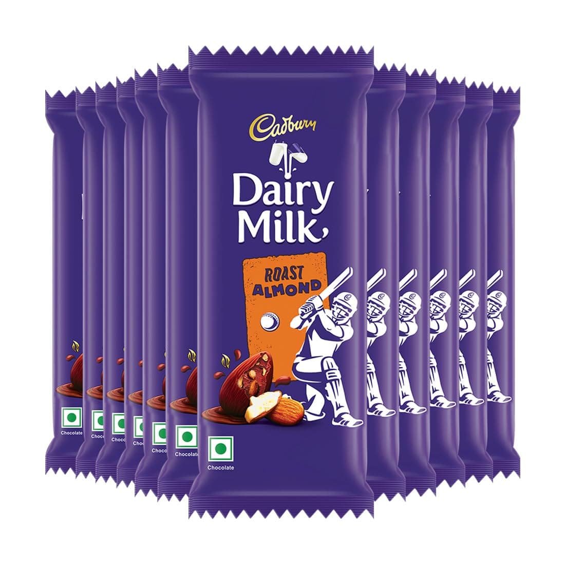 Cadbury Dairy Milk Roast Almond Chocolate Bar, 36 g (Pack of 12)