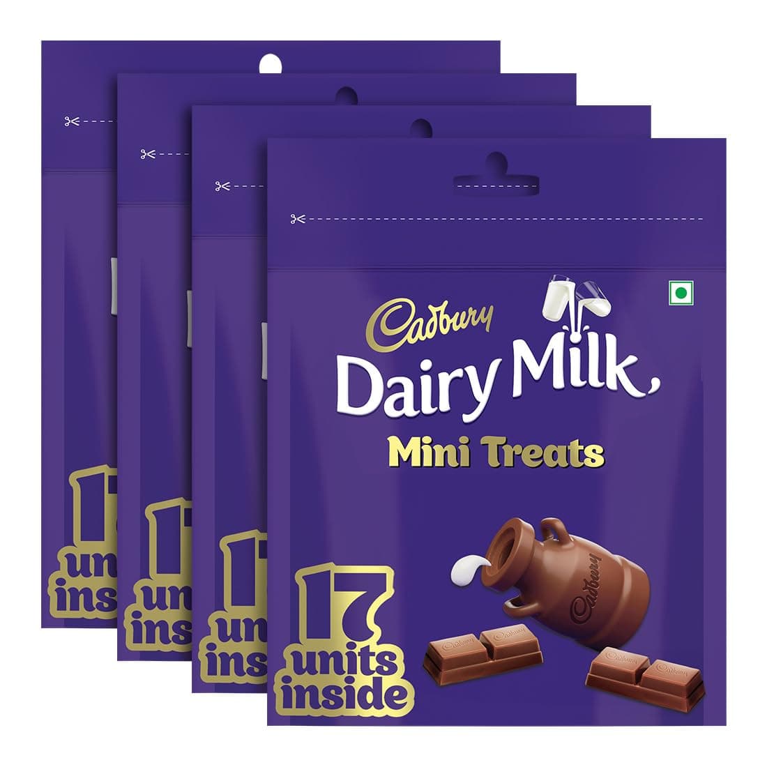 Cadbury Dairy Milk Chocolate Home Treats, 119 g (Pack of 4), 476 gram