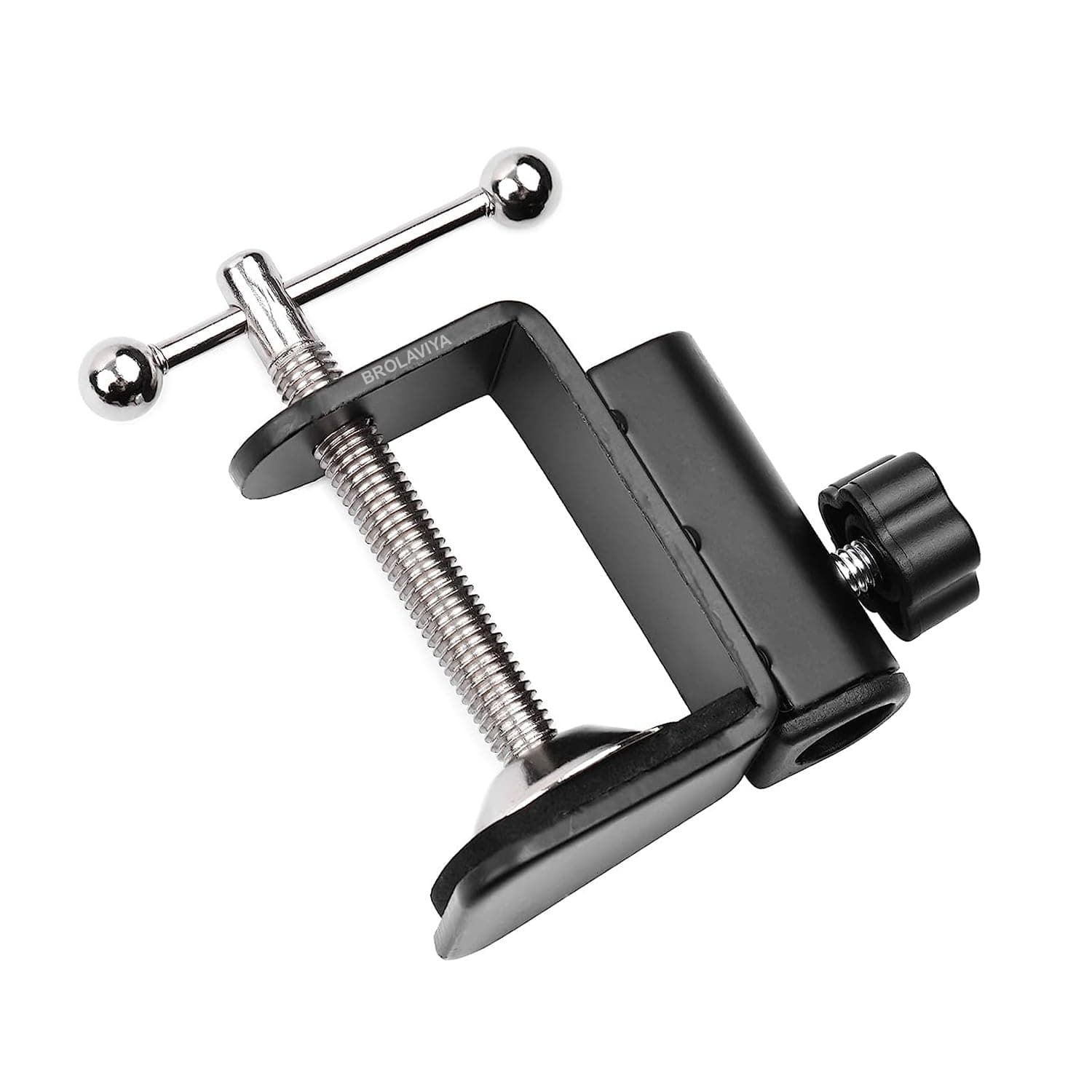 BROLAVIYA Desk Base Clamp Mount for Microphone Boom Scissor Arm, Table C Clip for Articulating arm Stand, or Mic Stand Fits Up to 1.77 inch 4.5cm Thickness.