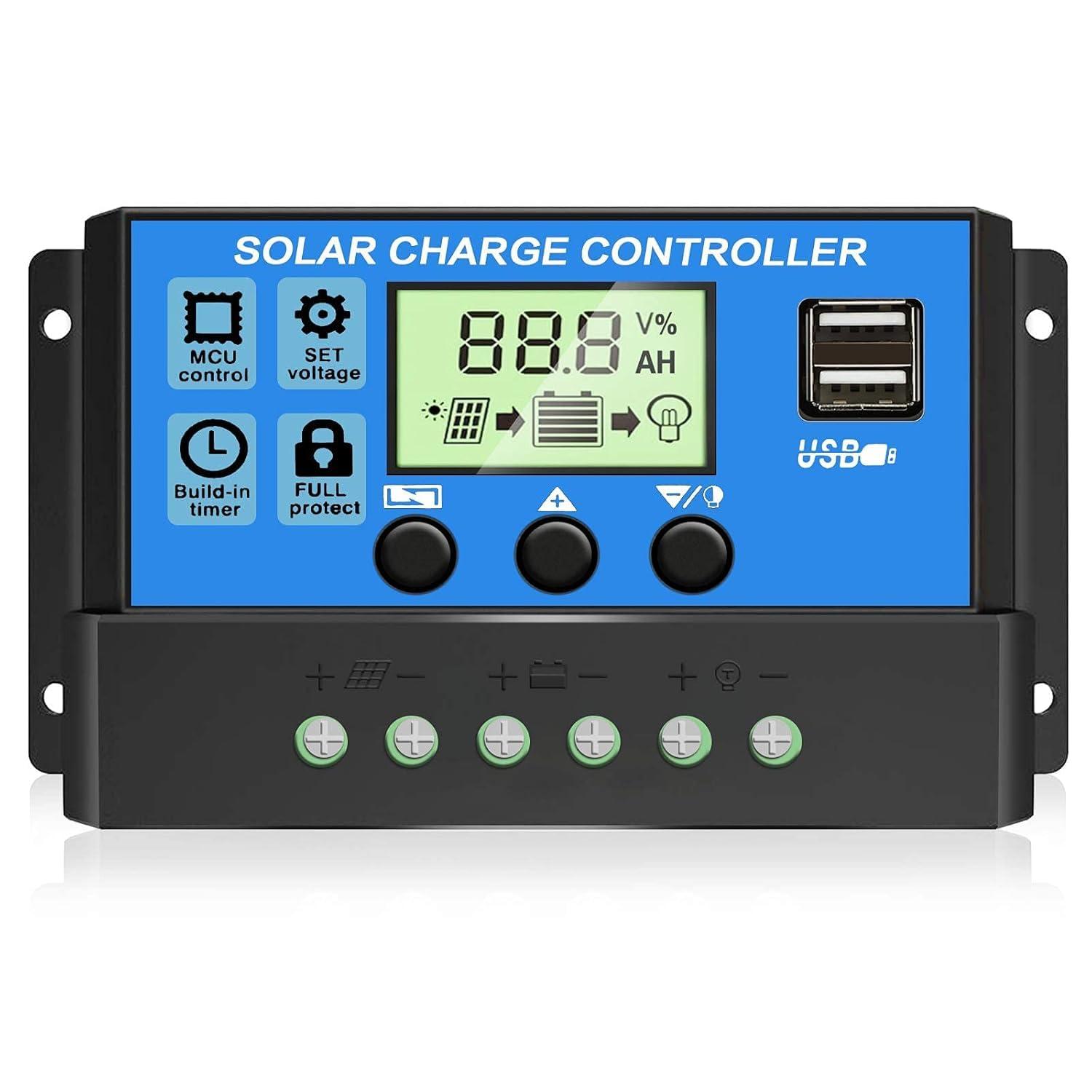 HASTHIP® Solar Charge Controller 20A 12V to 24V Solar Charge Panel