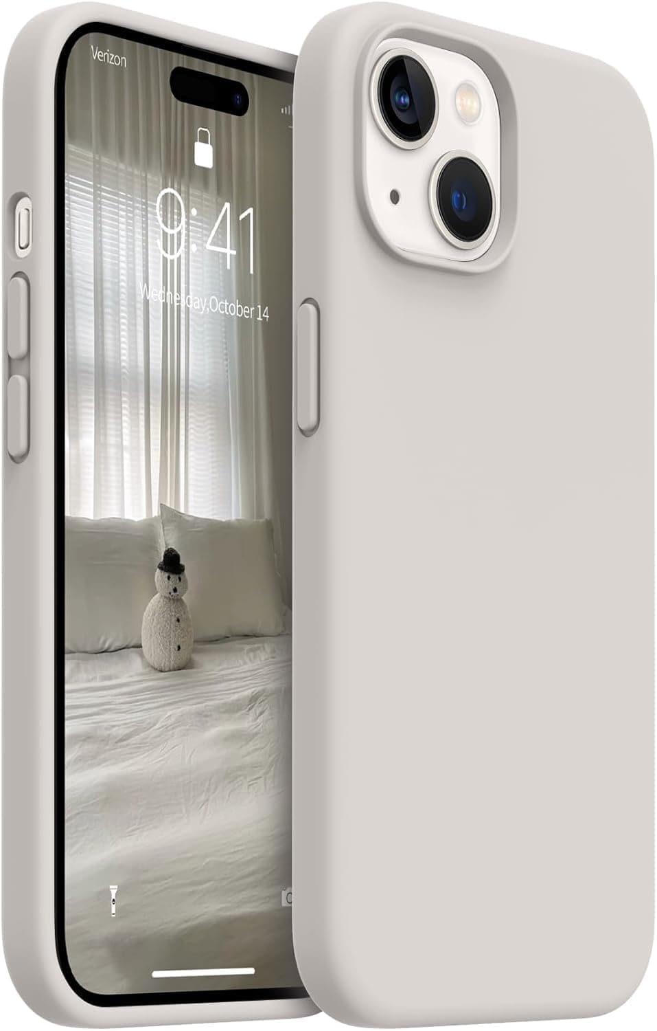 DIZORO Compatible for iPhone 15 Plus Case 6.7, Slim Liquid Silicone Case 3 Layers Full Covered Soft Gel Rubber Phone Case Protective Cover 6.7 Inch - Stone Grey