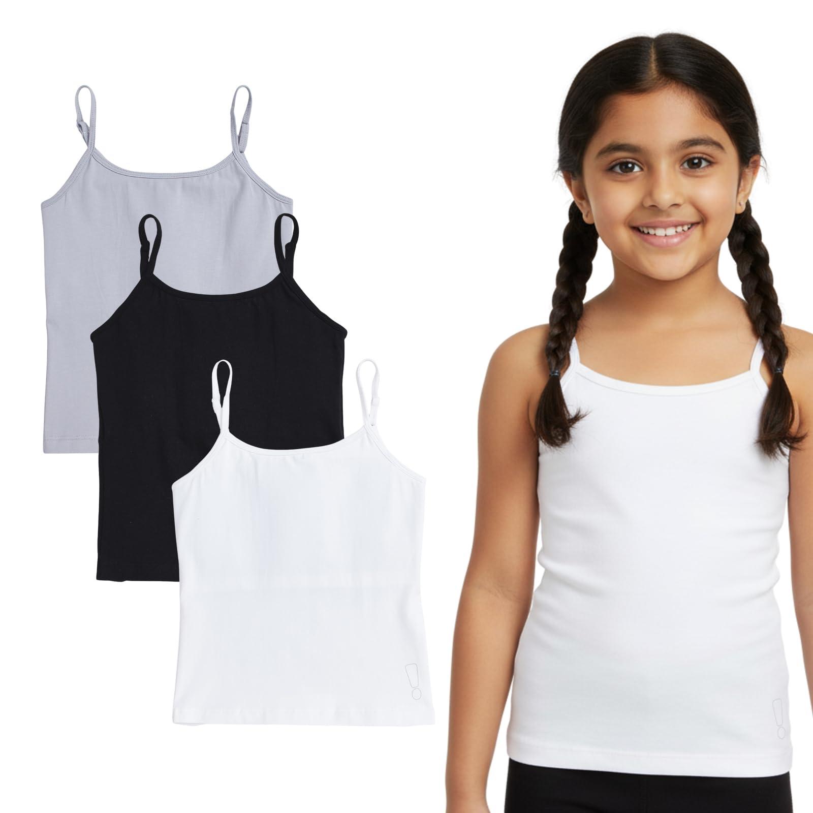 YouGotPlanB Cotton Padded Camisole | Pack of 3 | Ages 8-16 Years | Built-in Light Padding | Full Coverage | Ideal for School