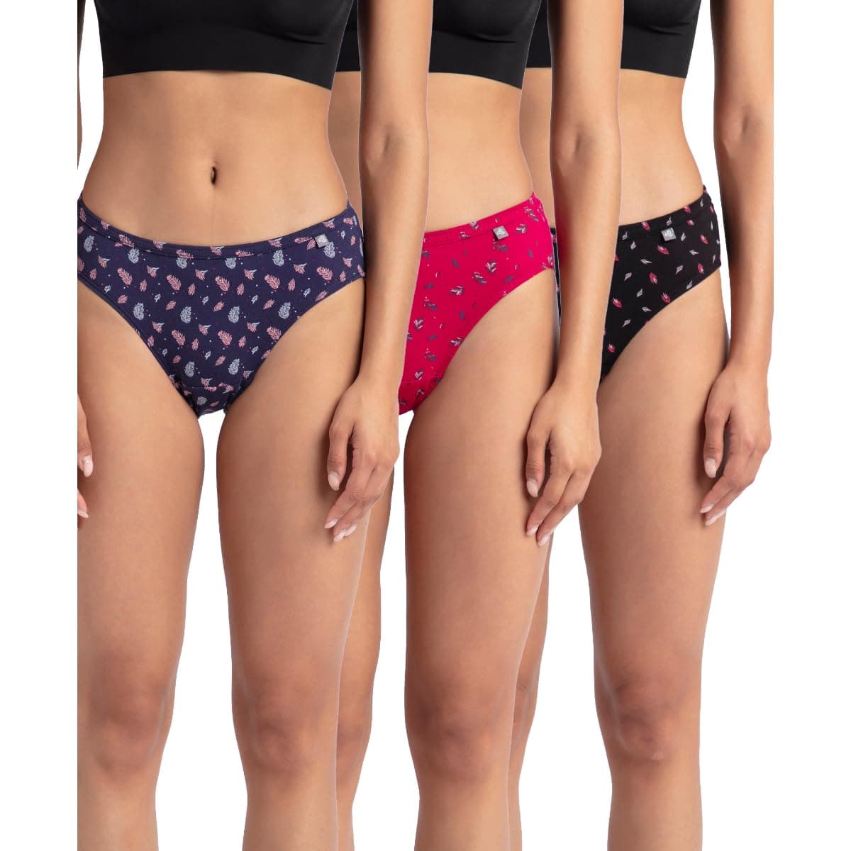 Jockey Women's Cotton Bikini (Pack of 3) (1410_Dark Prints_S_Assorted_S)