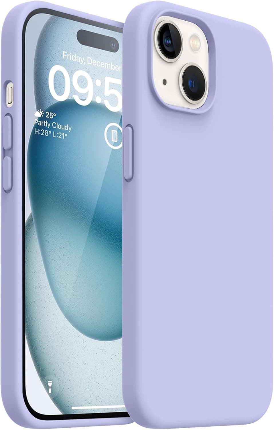 DIZORO Compatible for iPhone 15 Plus Case 6.7, Slim Liquid Silicone 3 Layers Full Covered Soft Gel Rubber Phone Case Protective Cover 6.7 Inch - Purple