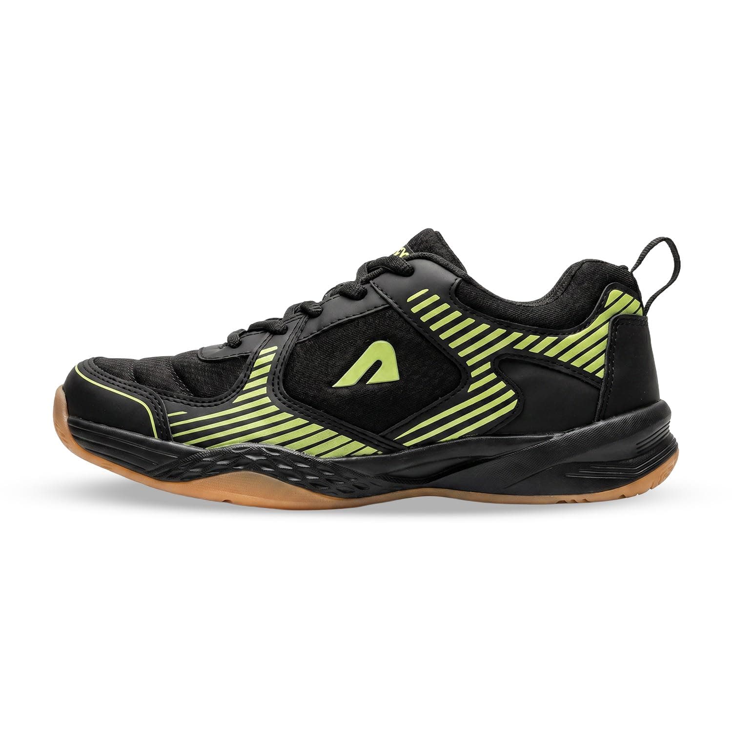 Boldfit Badminton Shoes for Man Lightweight Non Marking Shoes for Badminton Breathable Anti Skid Shoe for Man Shuttle Non Marking Indoor Shoe for Pickleball, Tennis, Padel - Black Green, UK 07