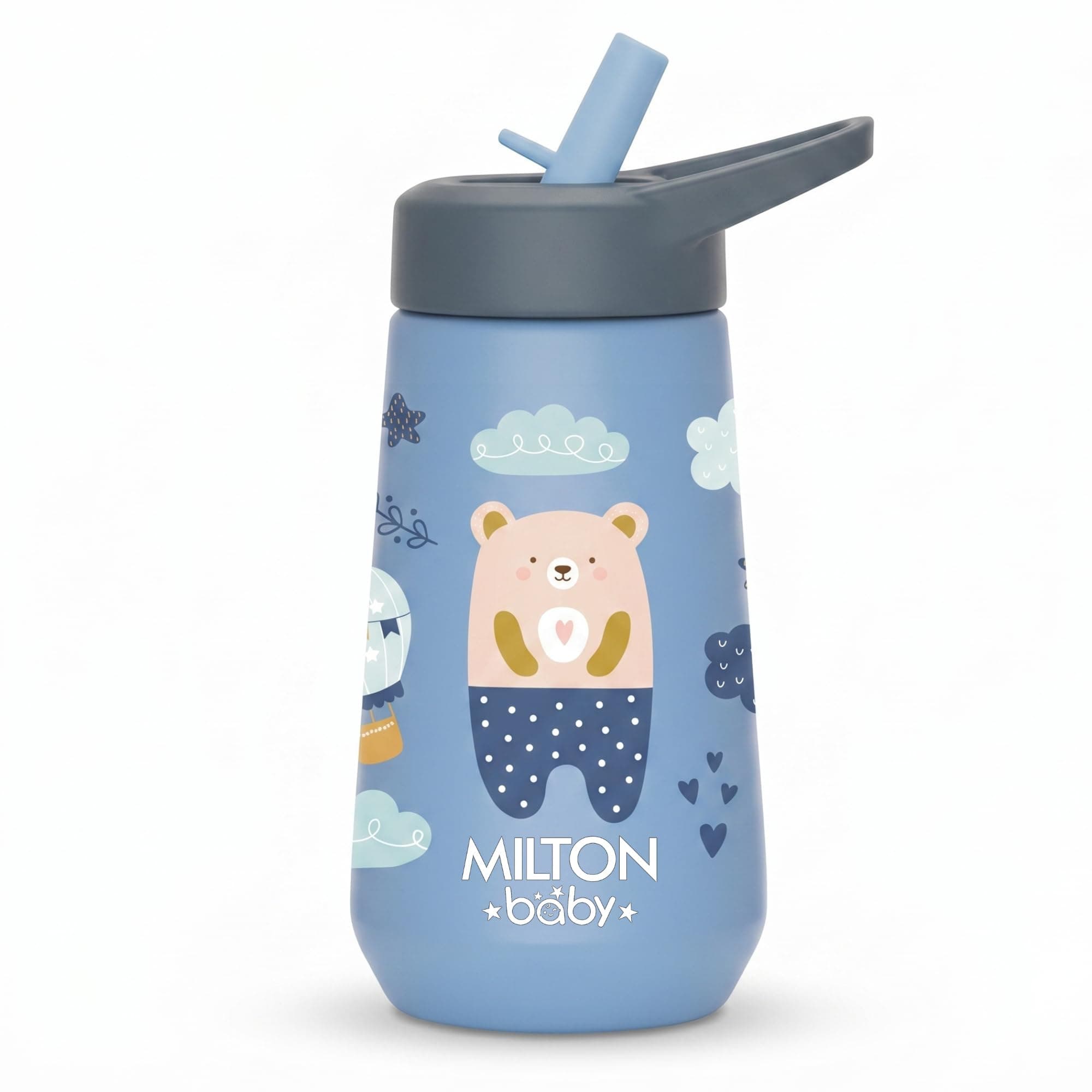Milton Baby Spout Sipper,No-Spill Design,BPA-Free,Food-Grade Material,Microwave-Sterilizer Safe,Easy-Grip,Smooth Open-Close Action,Lightweight,Ideal Sipper Water Bottle for Kids 12+Month, 420 ml,Blue