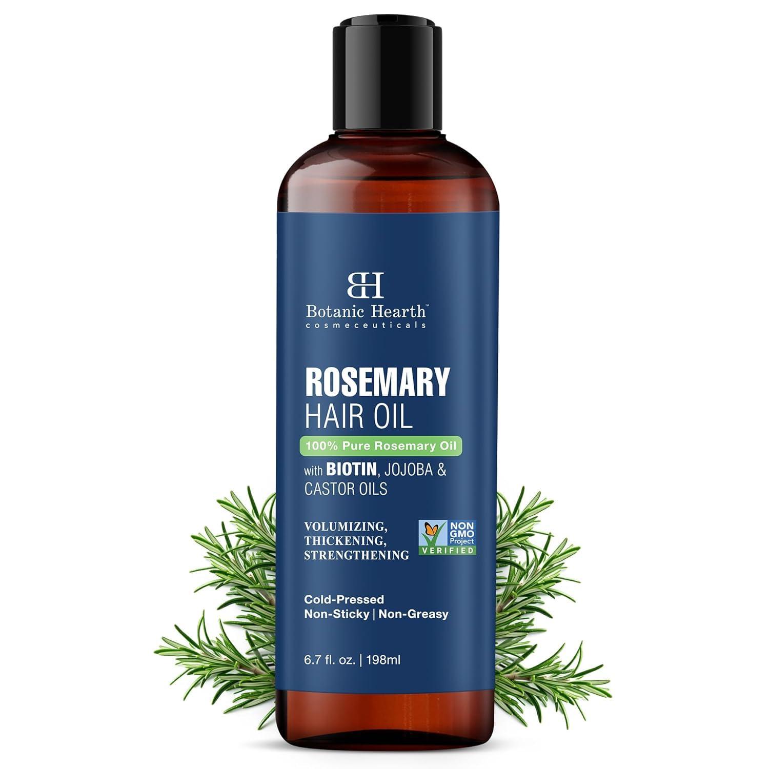 Botanic Hearth Rosemary Oil for Hair Growth | Anti Hair Fall & Hair Strengthening Oil | Promotes Thicker, Healthier Hair | 100% Pure | 198 ml