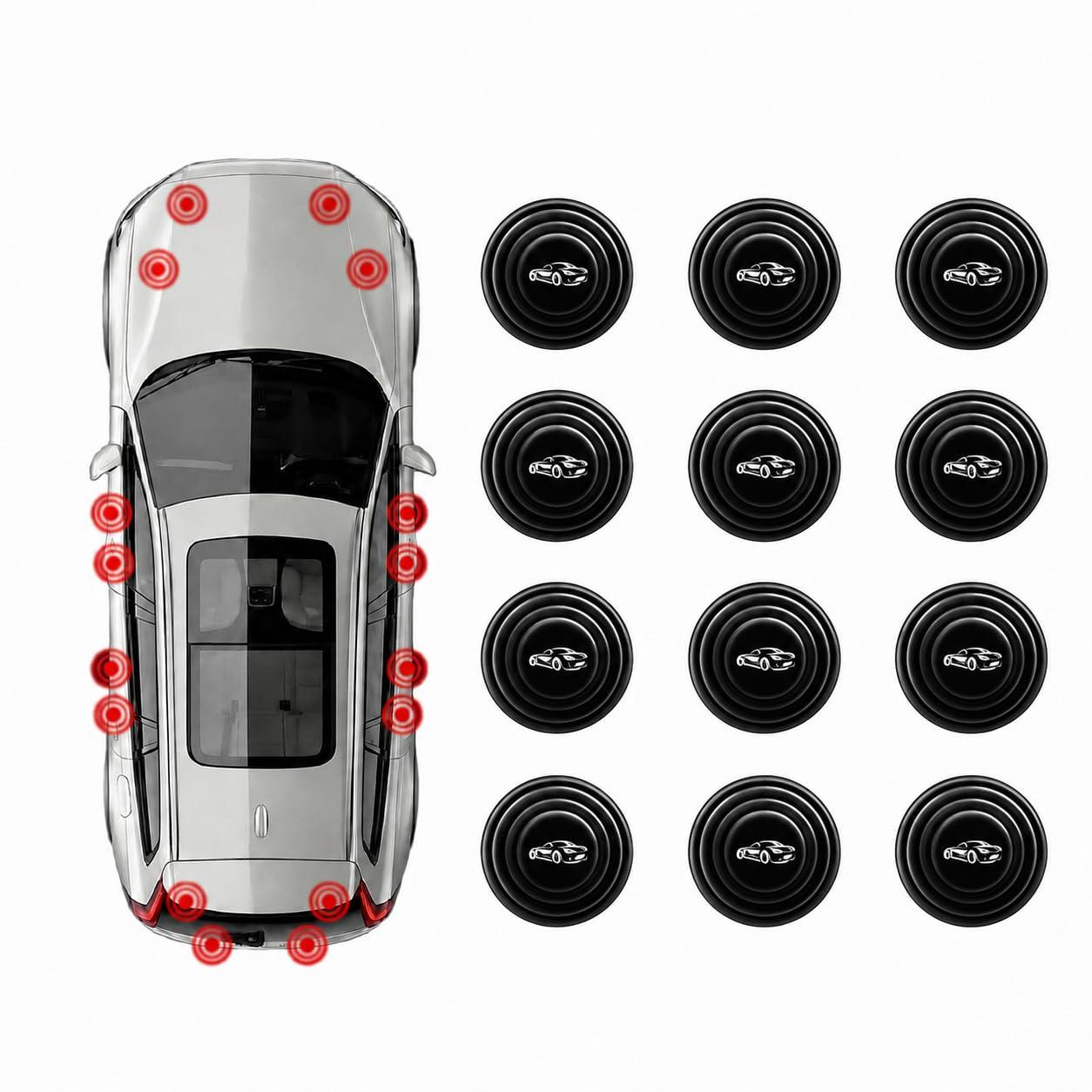 DAZZLIQ 12 pcs Rubber Car Door Shock Absorber Protection Stickers Car Door Noise Reducer Shock Protector for Nexon, Punch, Harrier, Indigo, Safari, Altroz, Tigor Car Accessories