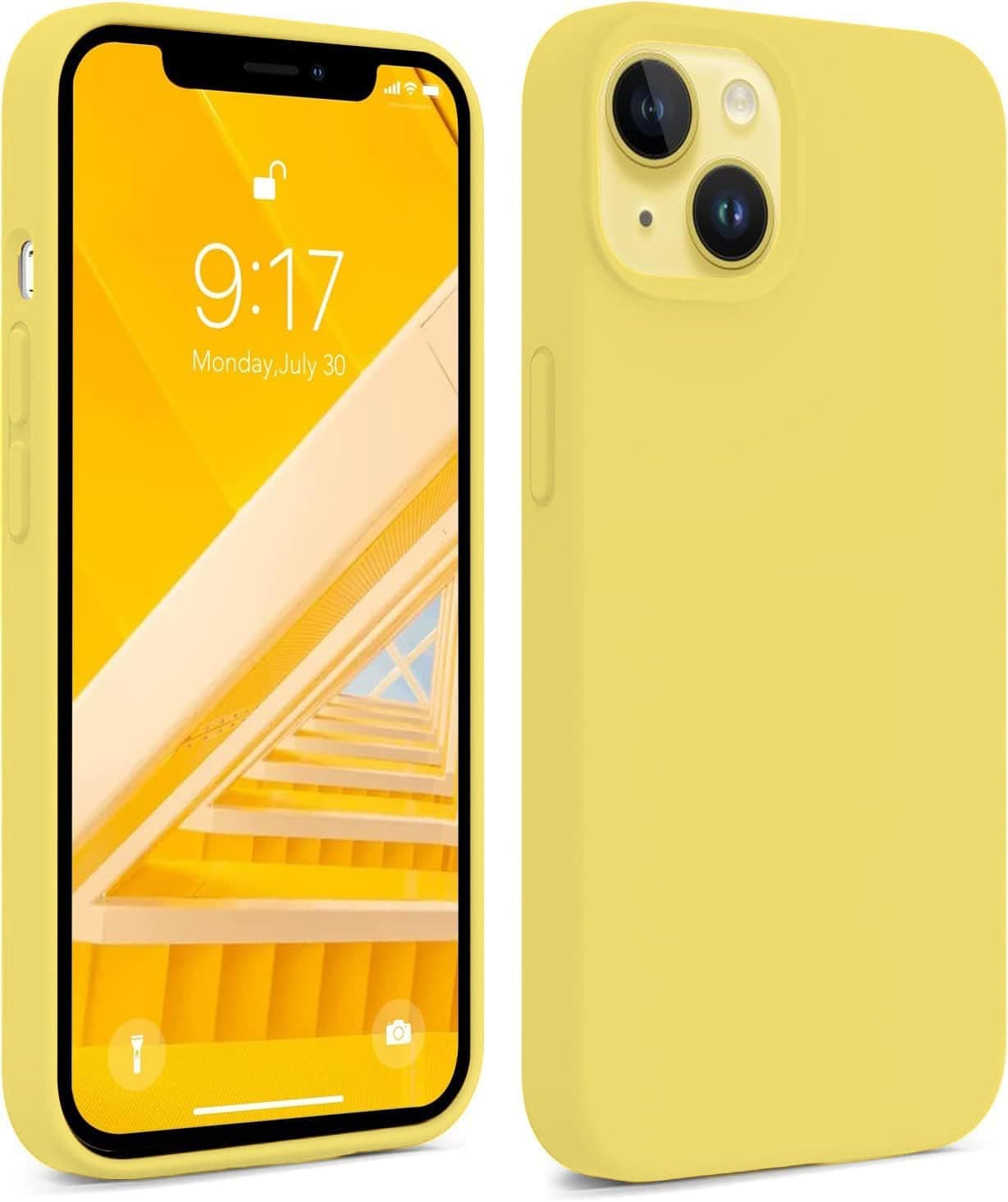 DIZORO® Basic Case for iPhone 13 with Protective Shockproof Candy Back Cover (Silicone | Yellow)