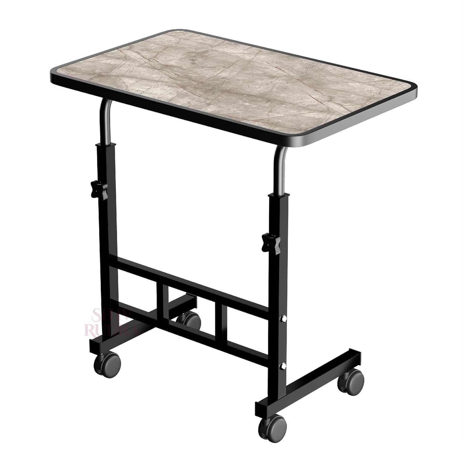 Privilon Innovation Multi-Purpose Laptop Table, Study Table| Bed Table| Adjustable Height, Portable for Office, Work Form Home | DIY Table, Easy to Assemble, Engineered (Dark Marble)