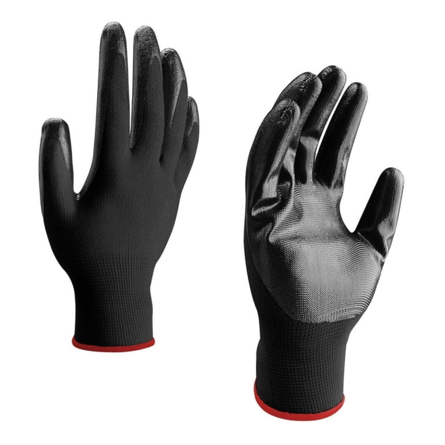 7Shield Multipurpose Cut Resistance Polyester & Nylon, PU Nitrile Coating Work Safety Gloves, Hand & Fingers, Welding, Mechanical, Construction, Agriculture & Gardening – Heavy Duty (BLACK, 48 PAIR)
