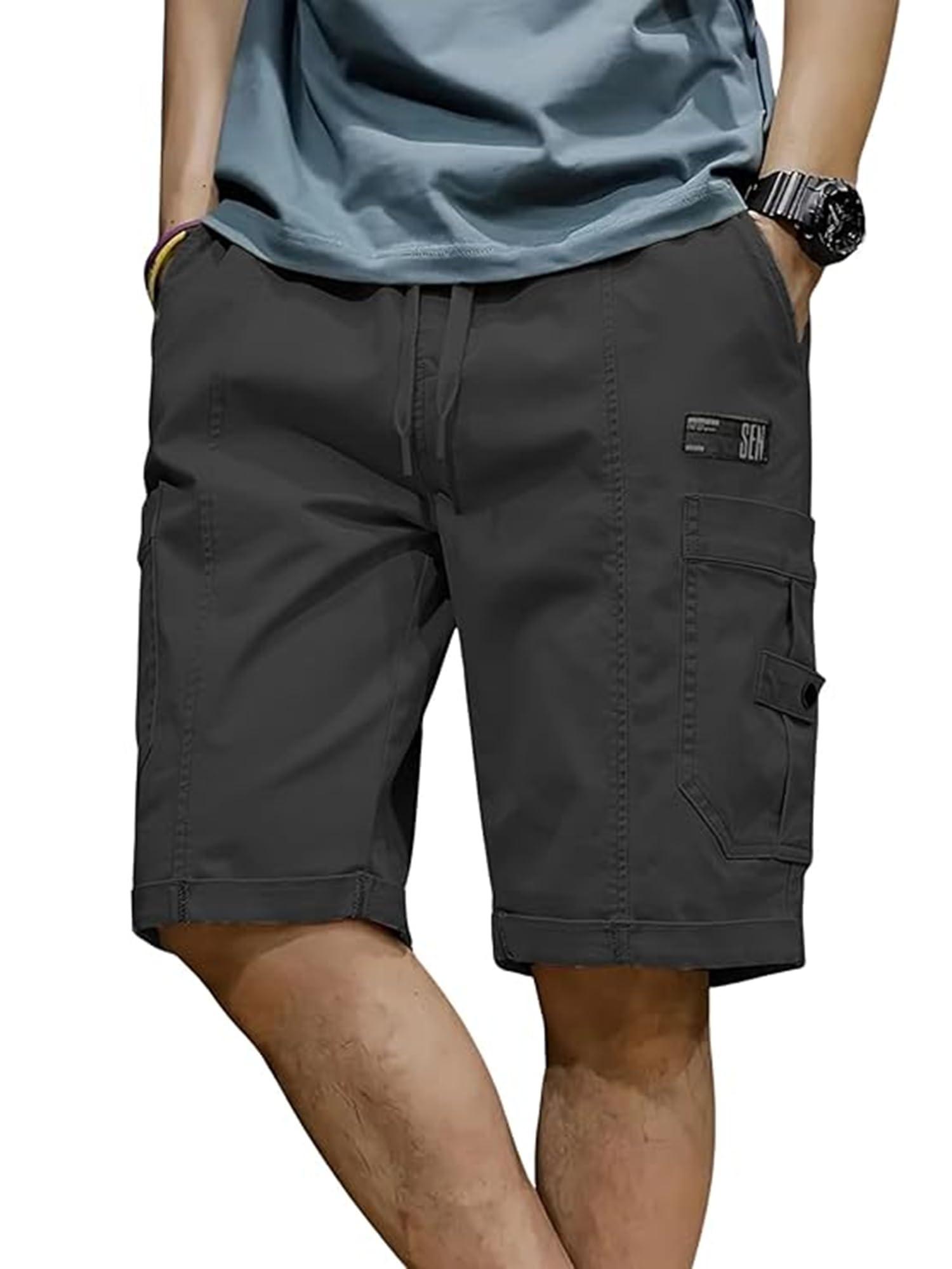 Men shorts || Men shorts cotton || Men shorts casual (Short-10-Grey-M)