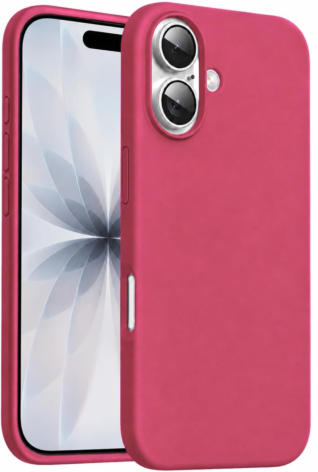 DIZORO Compatible with iPhone 17 Case 6.3, Slim Liquid Silicone 3 Layers Full Covered Soft Gel Rubber Phone Cases Protective Back Cover 6.3 Inch - Hibiscus