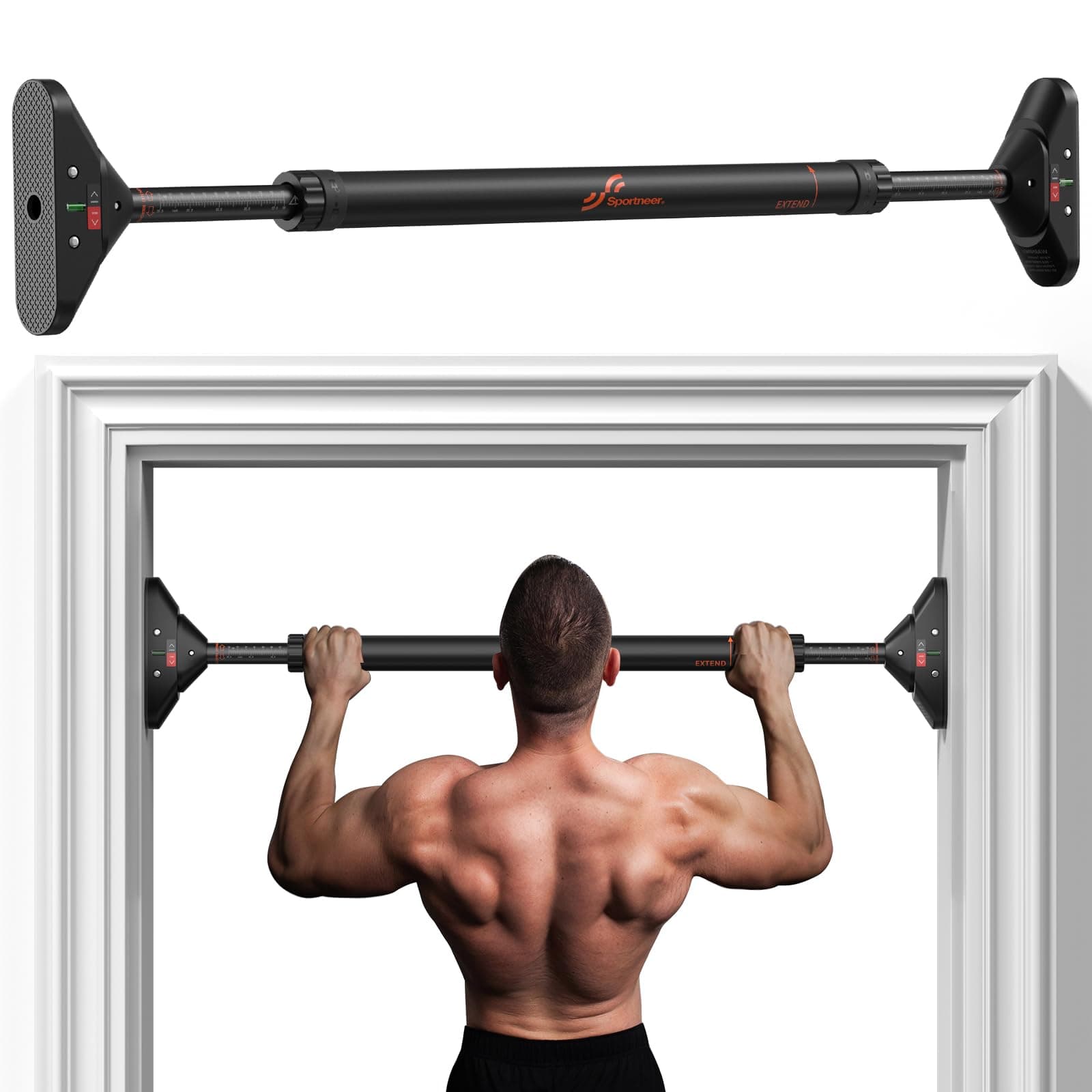 Sportneer Pull Up Bar: Strength Training Chin up Bar without Screws