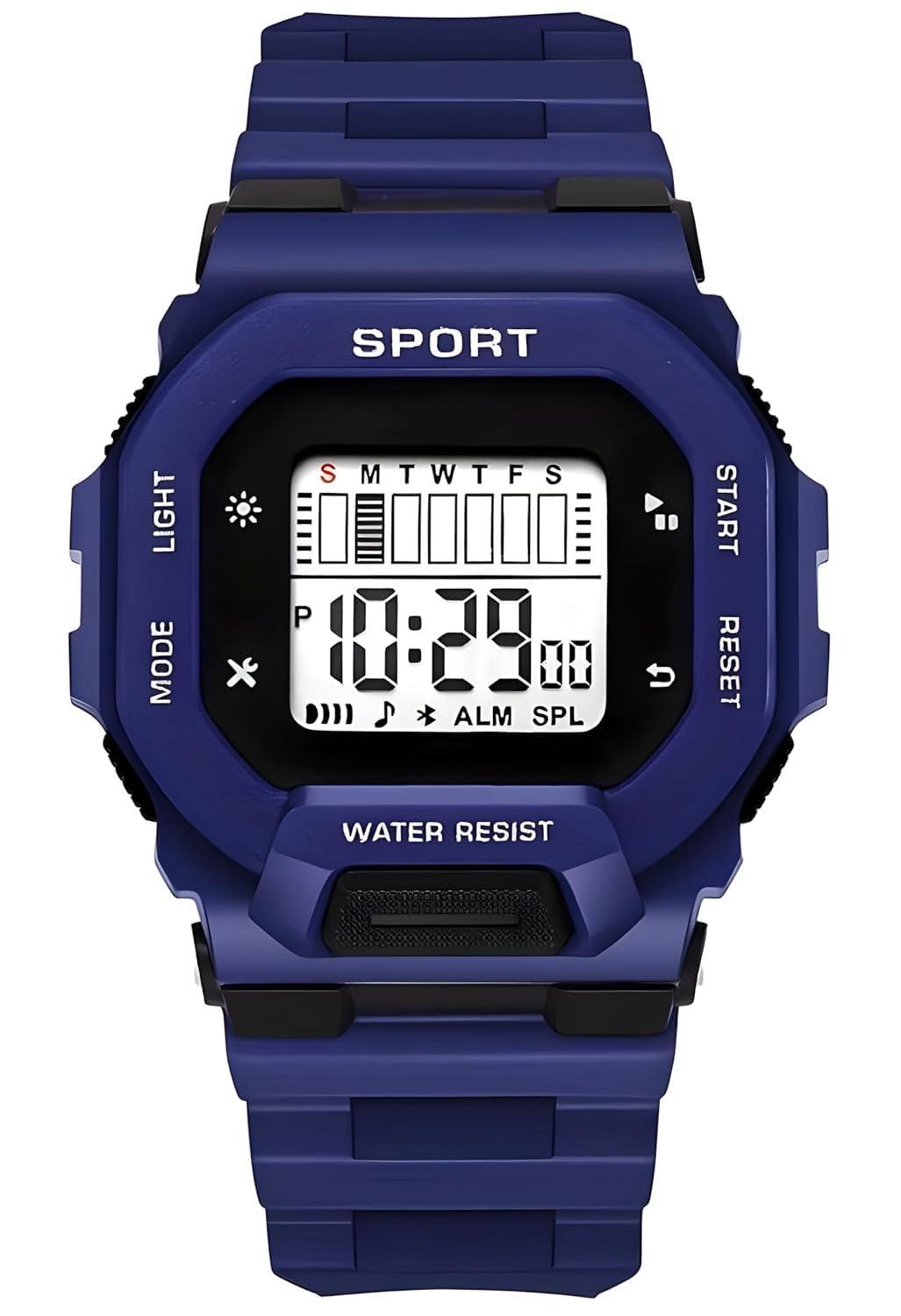 CAPITEUM Digital Silicone Strap Sports Watch for Boys | LED Display Kids Sports Watch | Lightweight Casual Watch for Children (Blue)