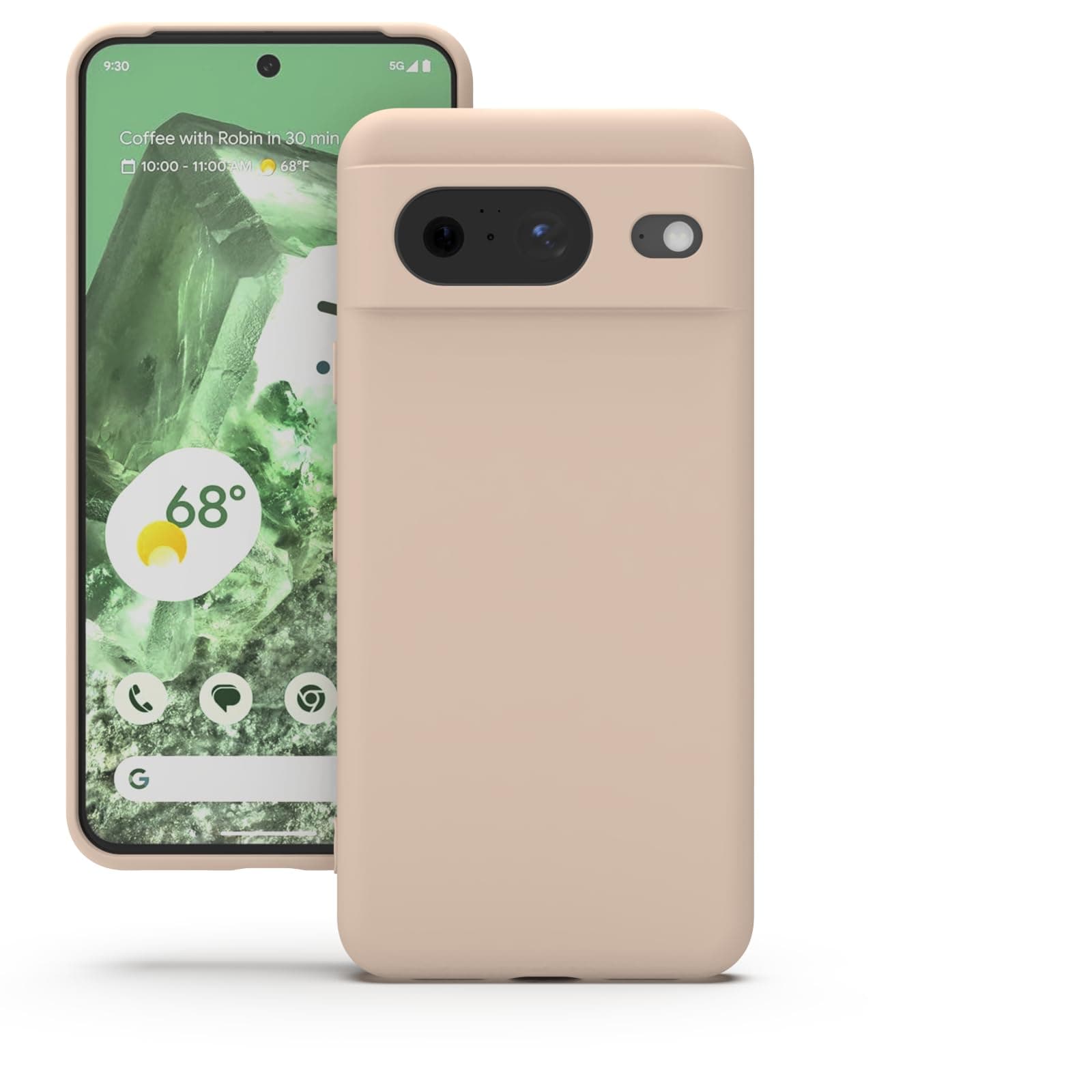 YATWIN Silicone Back Case for Google Pixel 8, Soft-Touch Phone Back Cover for Google Pixel 8 - Link Pink