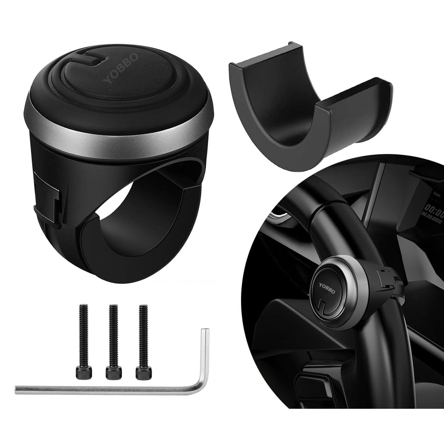 Yobbo Universal Car Steering Wheel Spinner Knob 360° Rotation Power Handle Driving Helper Booster Auxiliary Aid Control Strengthener Fit for All Vehicles Cars Truck Tractor Original 3R-2251 (3R-2251)