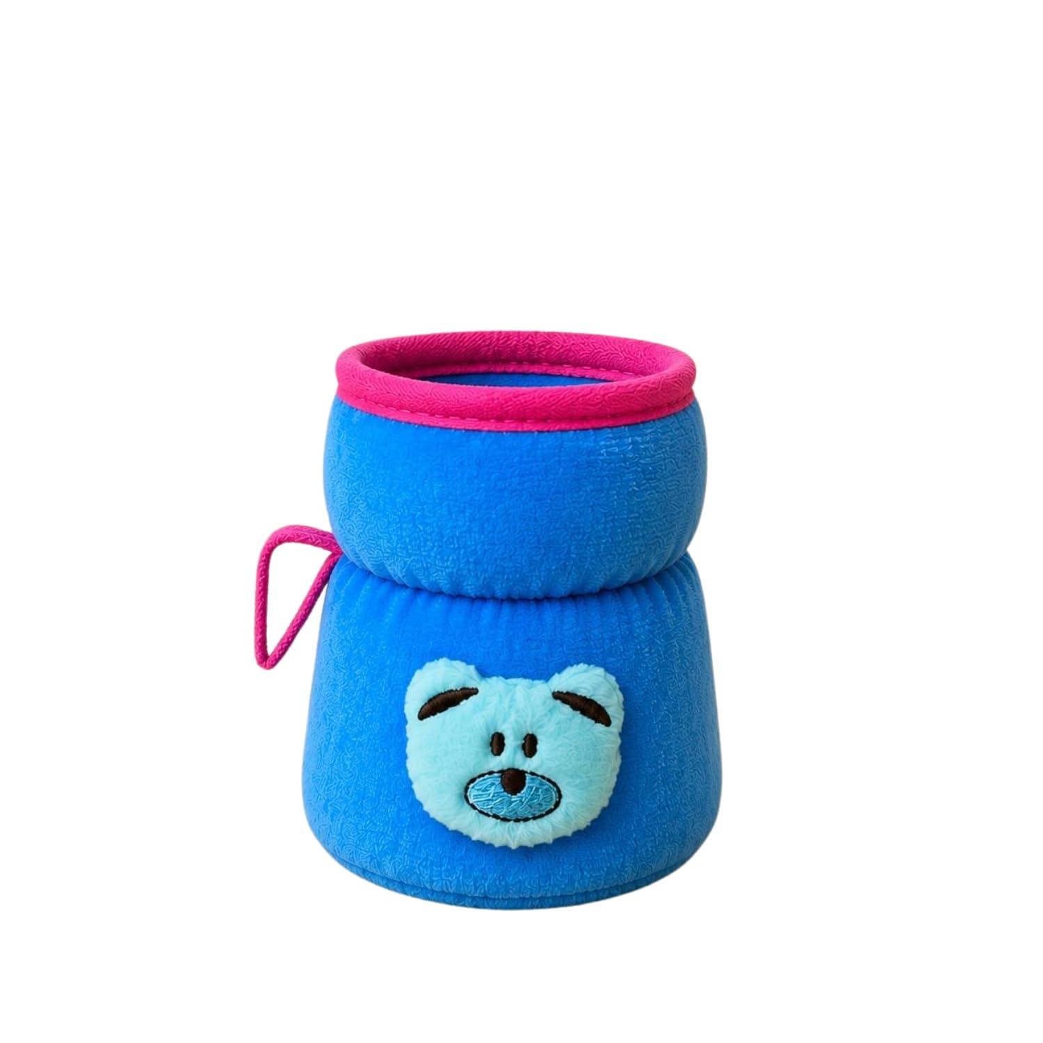 THE LITTLE LOOKERS Bottle Cover for Philips Avent |Wide Neck Feeders Soft Plush Stretchable Baby Feeding Bottle Cover with Easy to Hold Strap (Blue, Wide Neck 125ml/4OZ)