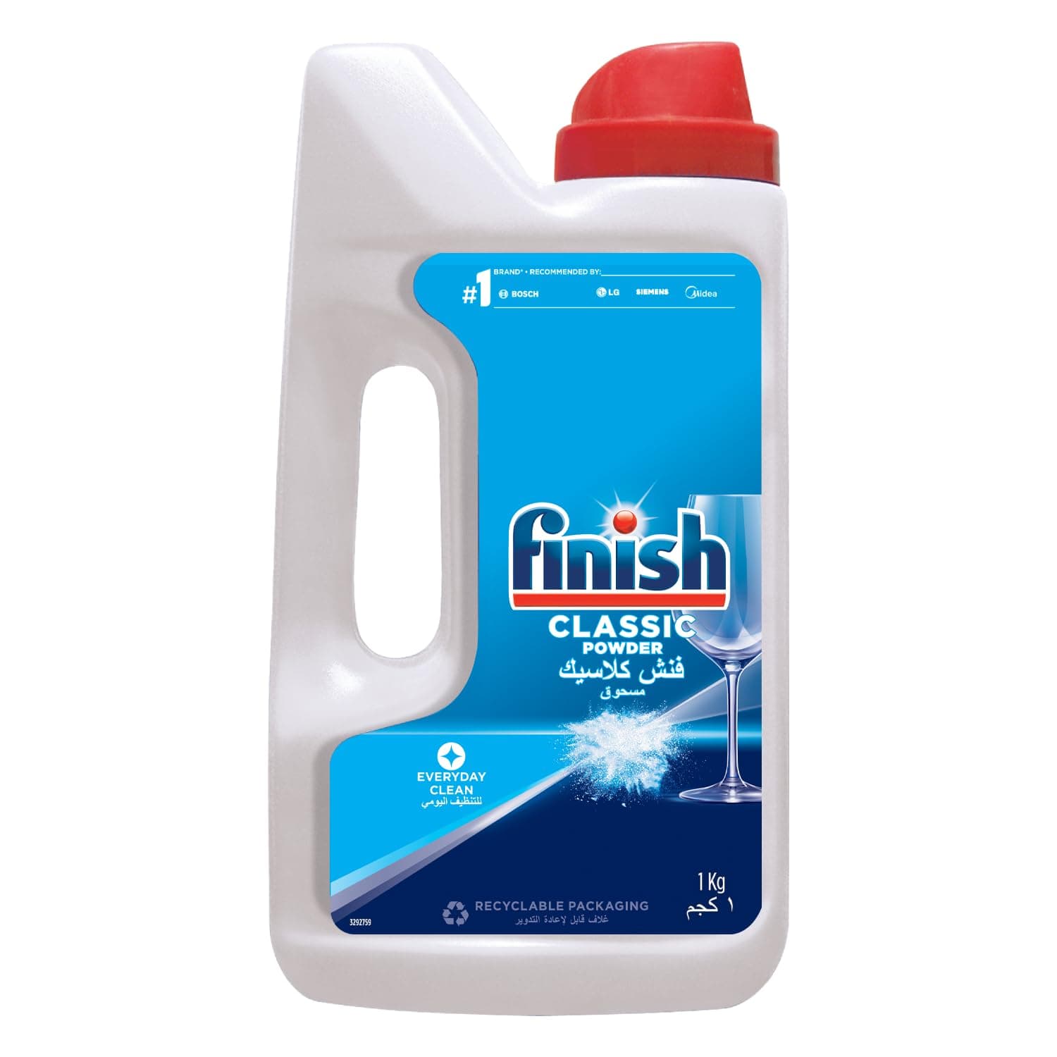 Finish 1 Kg, Classic Dishwasher Detergent Powder | World's #1 Recommended Dishwashing Brand