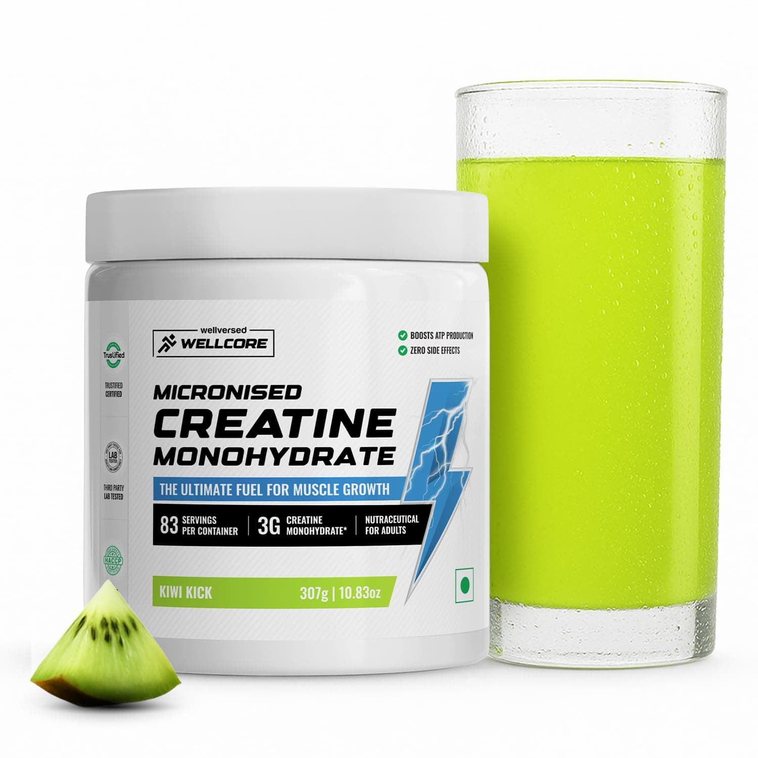 Wellcore Pure Micronised Creatine Powder (83 Servings, Kiwi Kick)