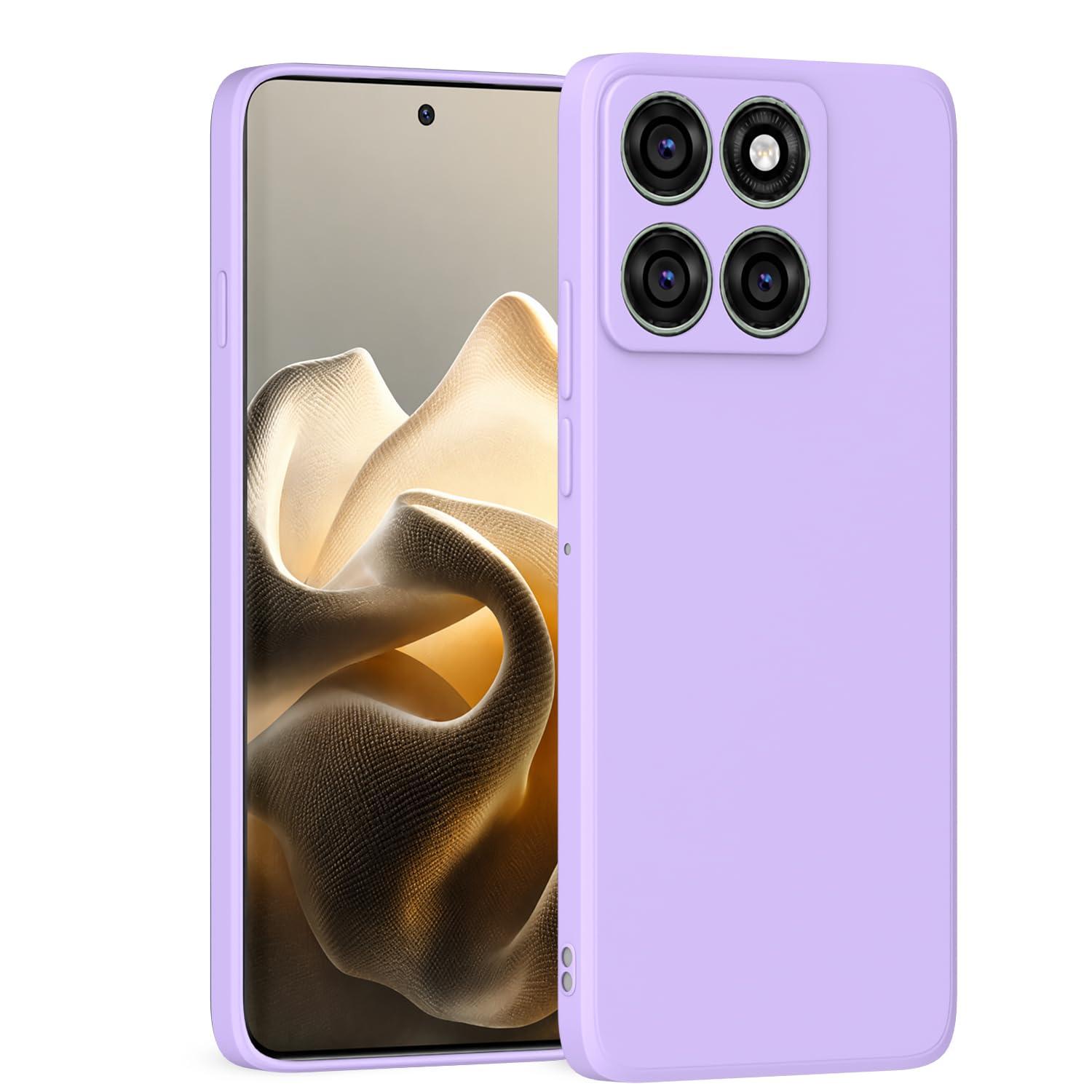 Pikkme Back Cover for Motorola Moto Edge 60 Pro 5G | Camera Protection Shockproof Soft Matte Silicone Bumper Case (Purple)
