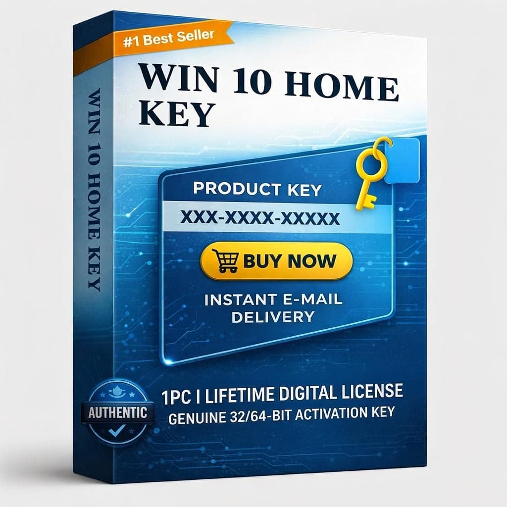 WIN 10 HOME Lifetime Digital License, 1 PC Activation Key, 32/64-Bit Compatible, Instant Email Delivery, Unlimited Reinstallations [OS Key Card]