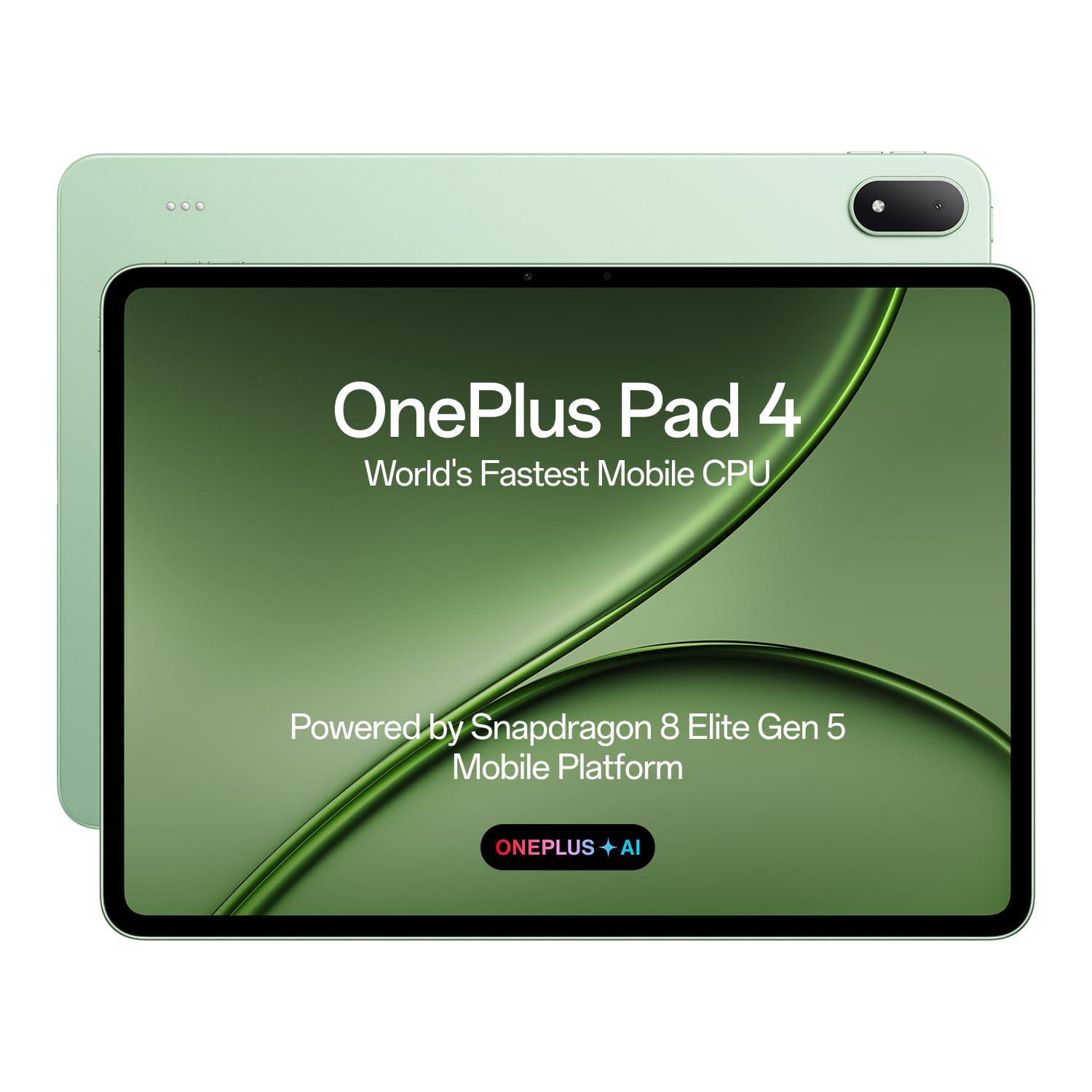 OnePlus, Pad 4, 13.2 inch (33.53 CM), LCD, 8GB RAM, 256GB ROM, WiFi, 8 Speakers, Snapdragon 8 Elite Gen 5, Sage Mist, AI Enabled