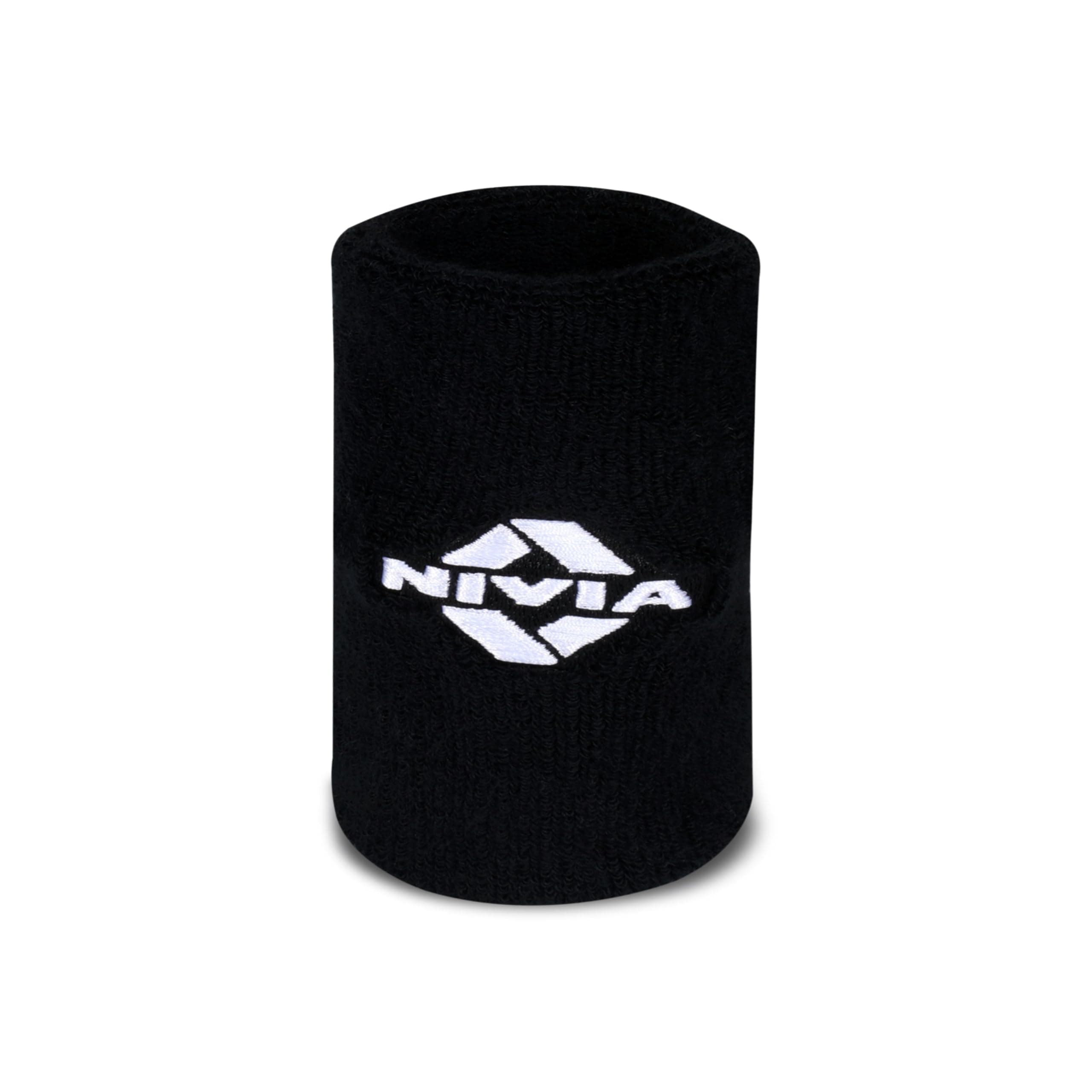 Nivia Sweatband for Men & Women, Wristbands for Tennis, Basketball, Running, Sweat Band for Gym & Athletes (Large, Black) Cotton