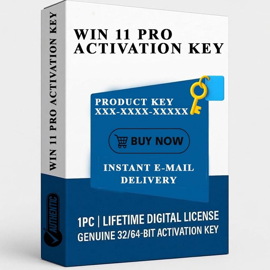 WIN 11 Professional (PRO) Lifetime Digital License, 1 PC Activation Key, 32/64-Bit Compatible, Instant Email Delivery, Unlimited Reinstallations [OS Key Card]