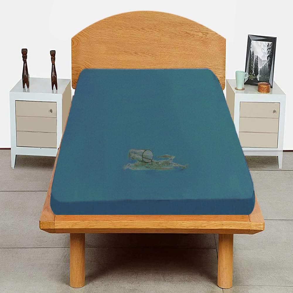 Trance Cotton Feel Terry Ultra Soft Waterproof Mattress Protector | Breathable - Hypoallergenic Mattresses Cover (78x36 inch | 6.5x3 feet, Teal - Pack of 1)