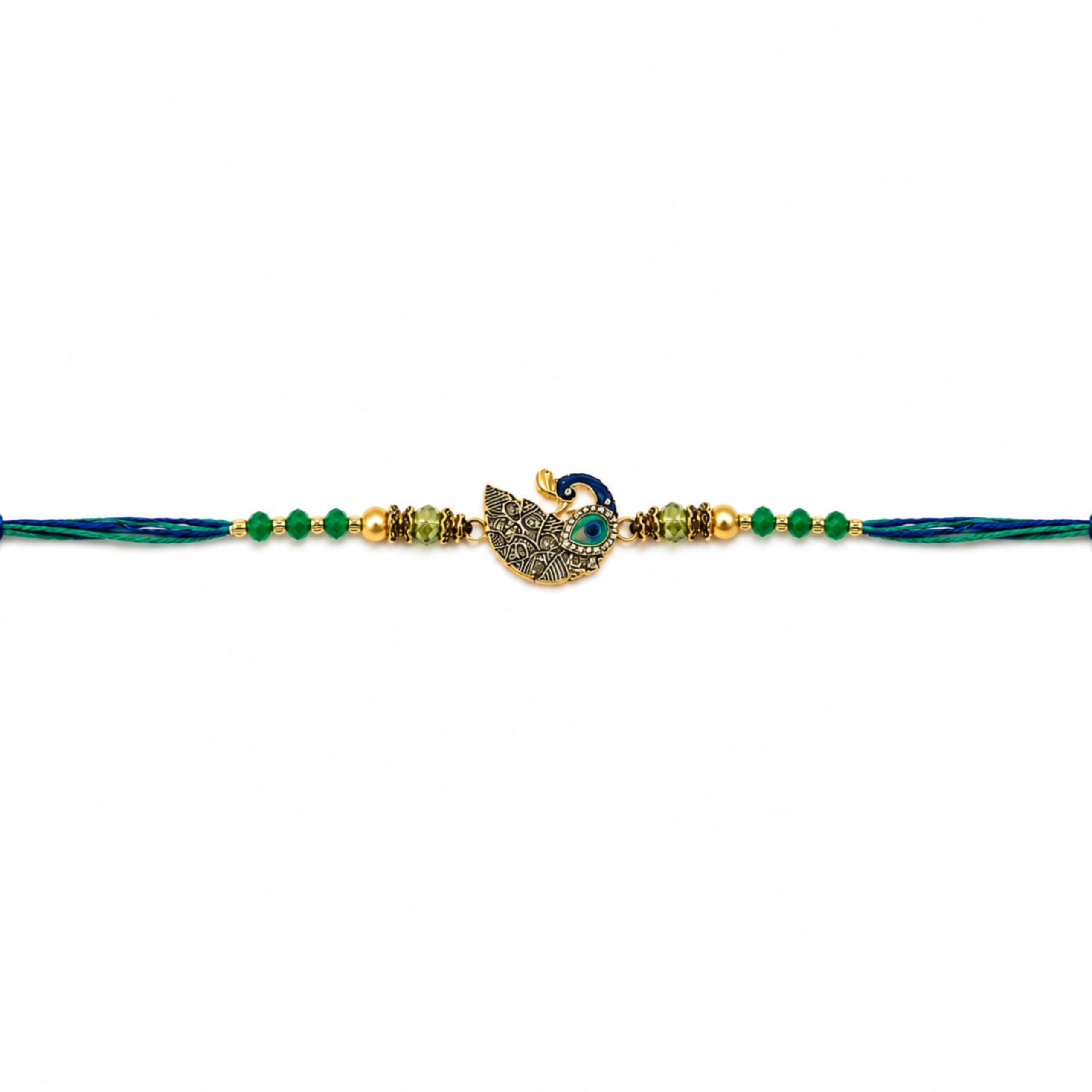 Shreeji Creations Peacock Beads Rakhi