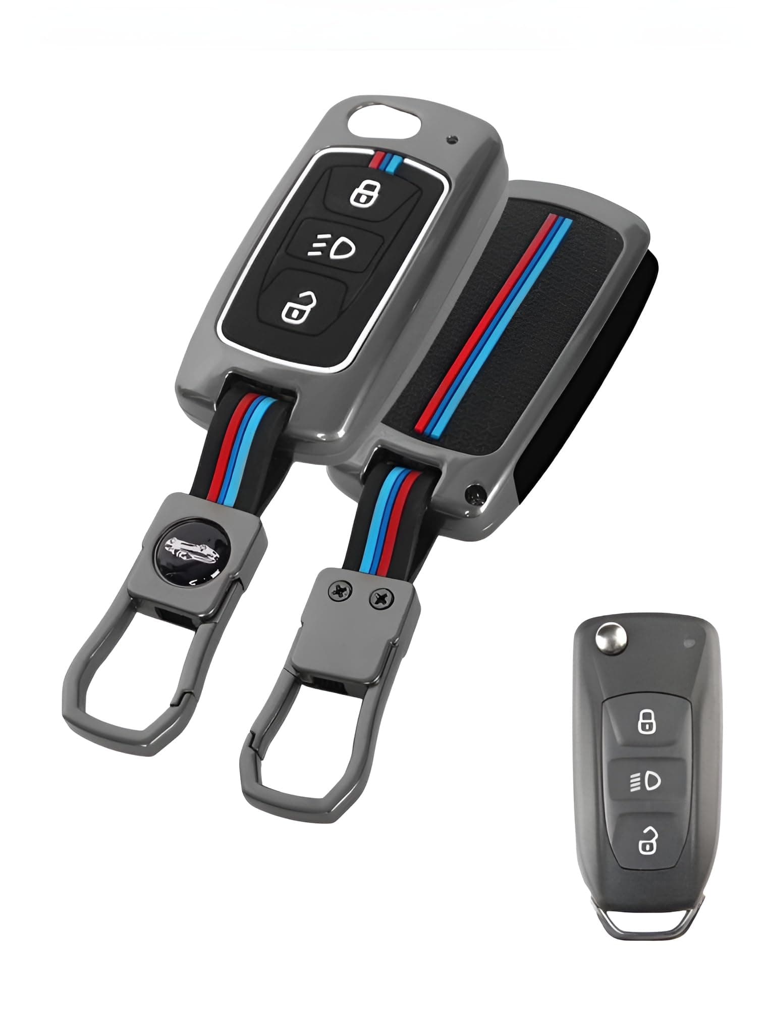AutoThrill Premium Metal Key Cover Compatible with Tata Tiago | Nexon | Altroz | Safari | Storme | Zest | Bolt | Tigor | Punch | Hexa 3 Button Flip Key