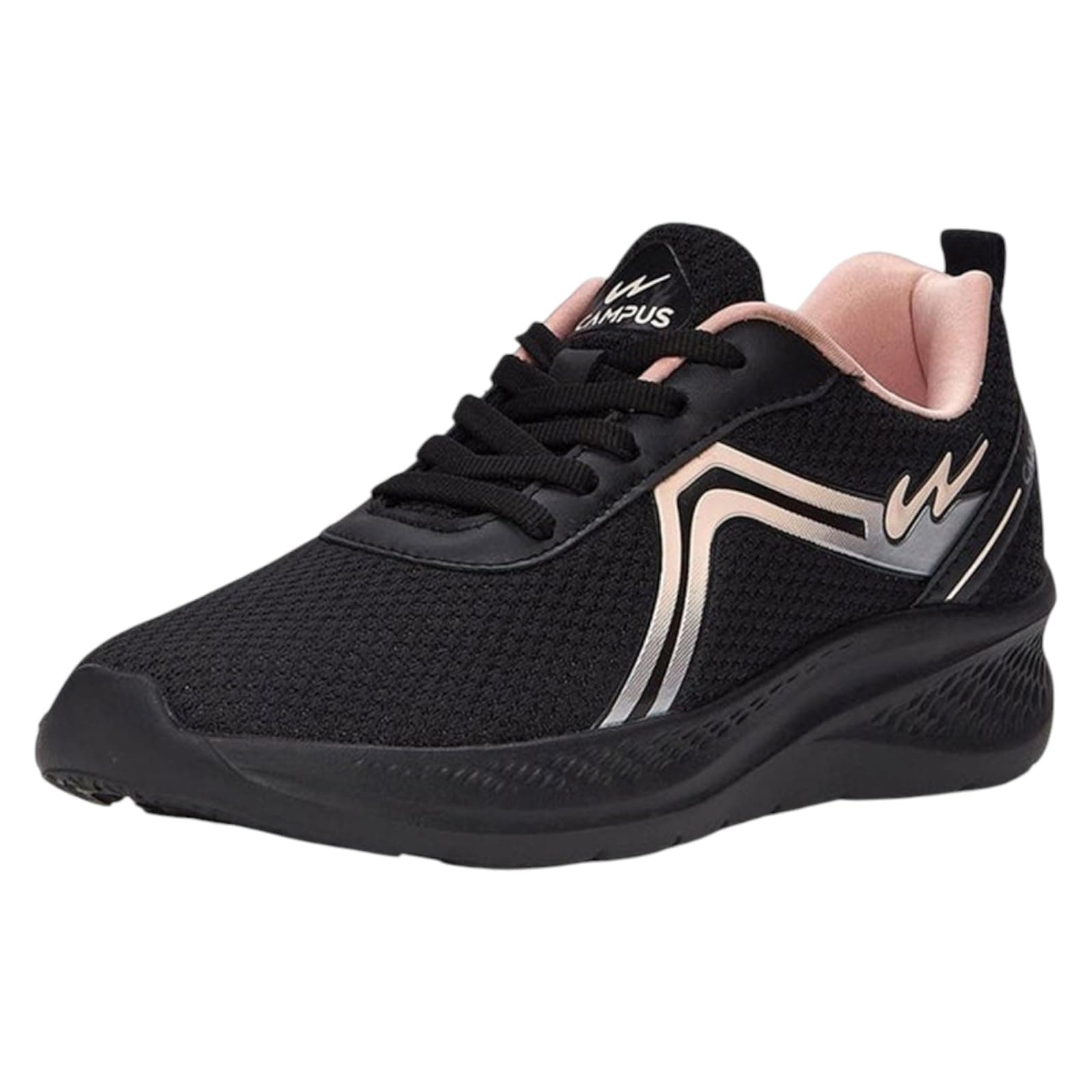 Campus Women's Raye Running Shoes BLK/Peach - 6UK/India