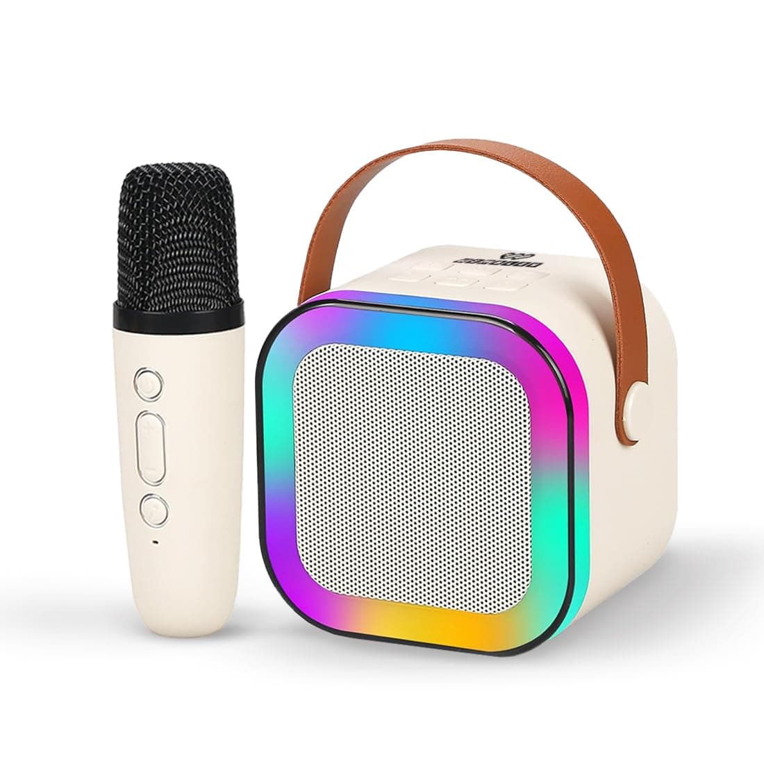 Wembley Rechargeable Karaoke Mic with Speaker for Singing | Wireless Mini Portable Bluetooth Speaker with Microphone & LED Lights | Cute Birthday Gift for Kids Musical Toys for Boys, Girls and Adults