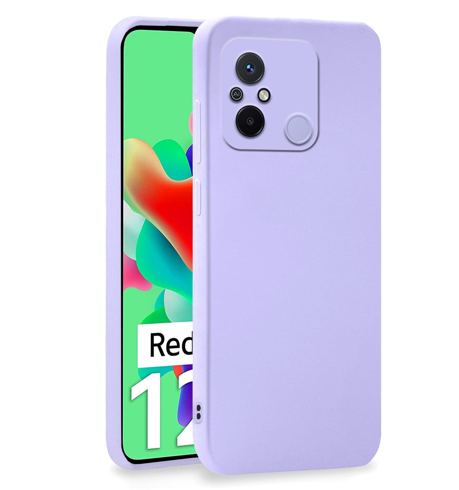 Pikkme Redmi 12C / Poco C55 Back Cover Soft Matte Liquid Silicone TPU | Camera Protection | Shockproof Slim Back Case for Redmi 12C / Poco C55 (Purple)