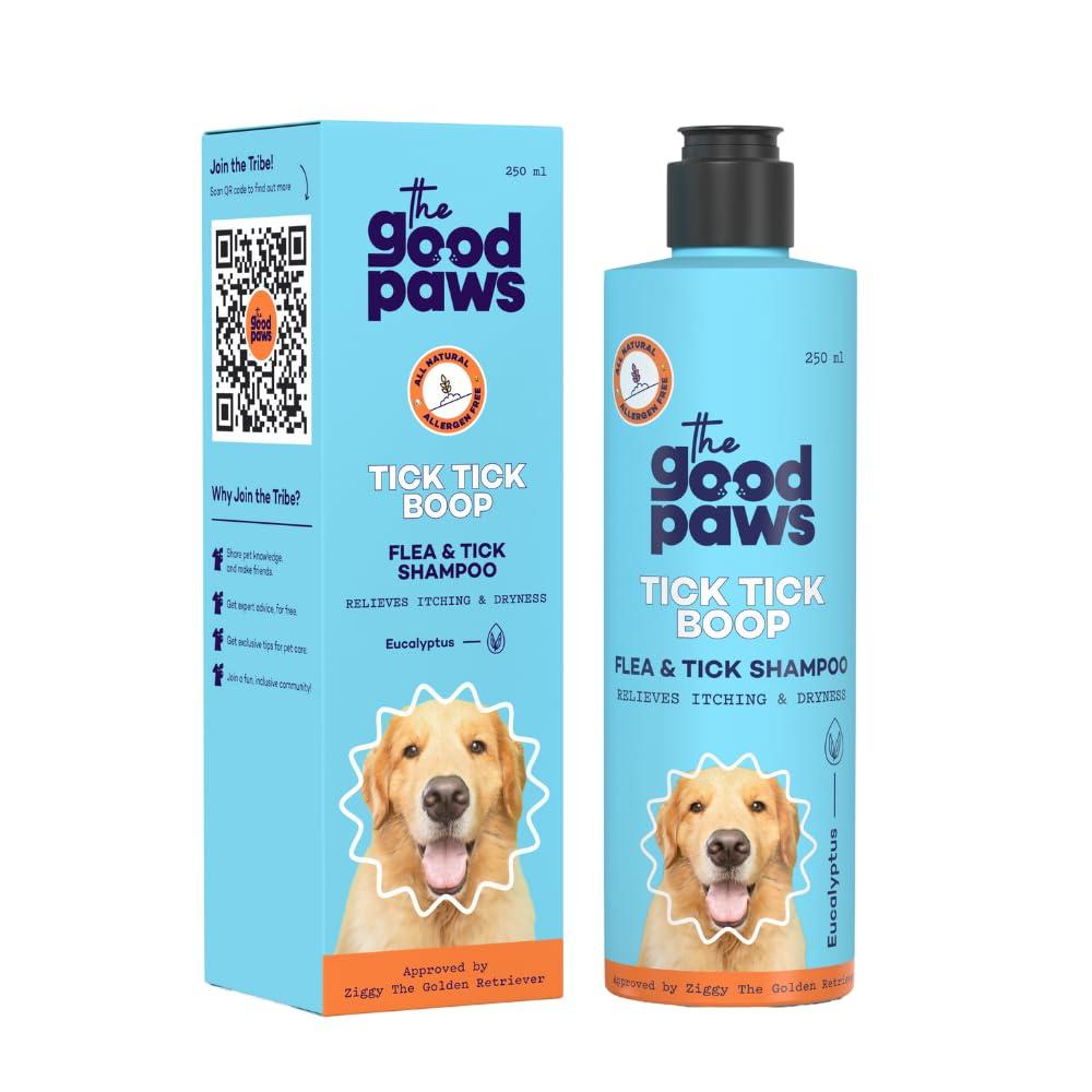The Good Paws Anti tick Shampoo for Dogs | 250 Ml | Flea and Tick Shampoo | with Eucalyptus & Lemongrass Oil