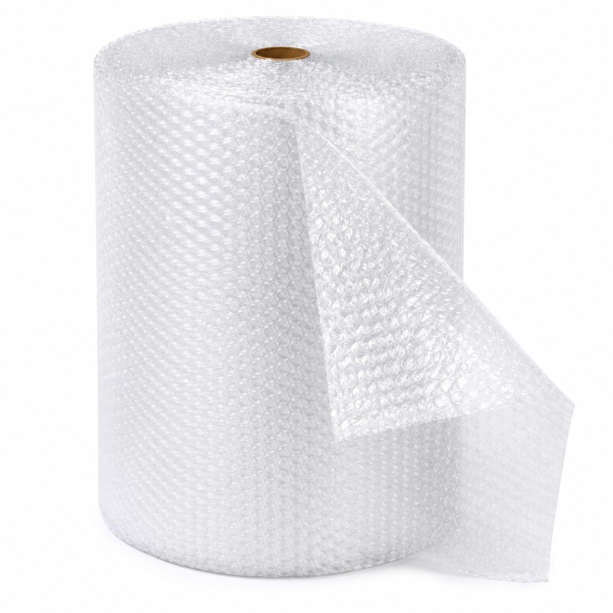 BonKaso 50M Bubble Wrap Roll | 40 GSM | 1 Meter Wide LDPE Packaging Roll | Protective Shockproof Cushioning for Fragile Items | Ideal for Packing, Shipping, Moving & Storage (Transparent)