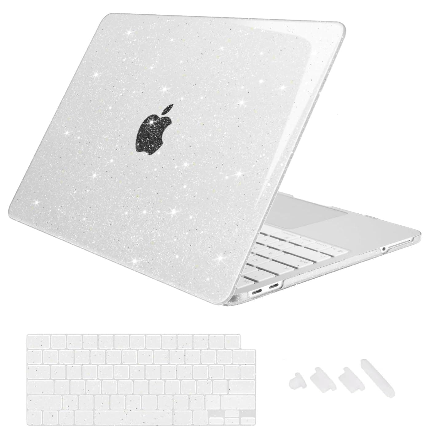 Midkart Compatible with MacBook Neo Case 13 inch 2026 Release Model A3404 with A18 Pro Chip Hard Shell Case Cover with Keyguard and Dustplugs, Transparent Glitter